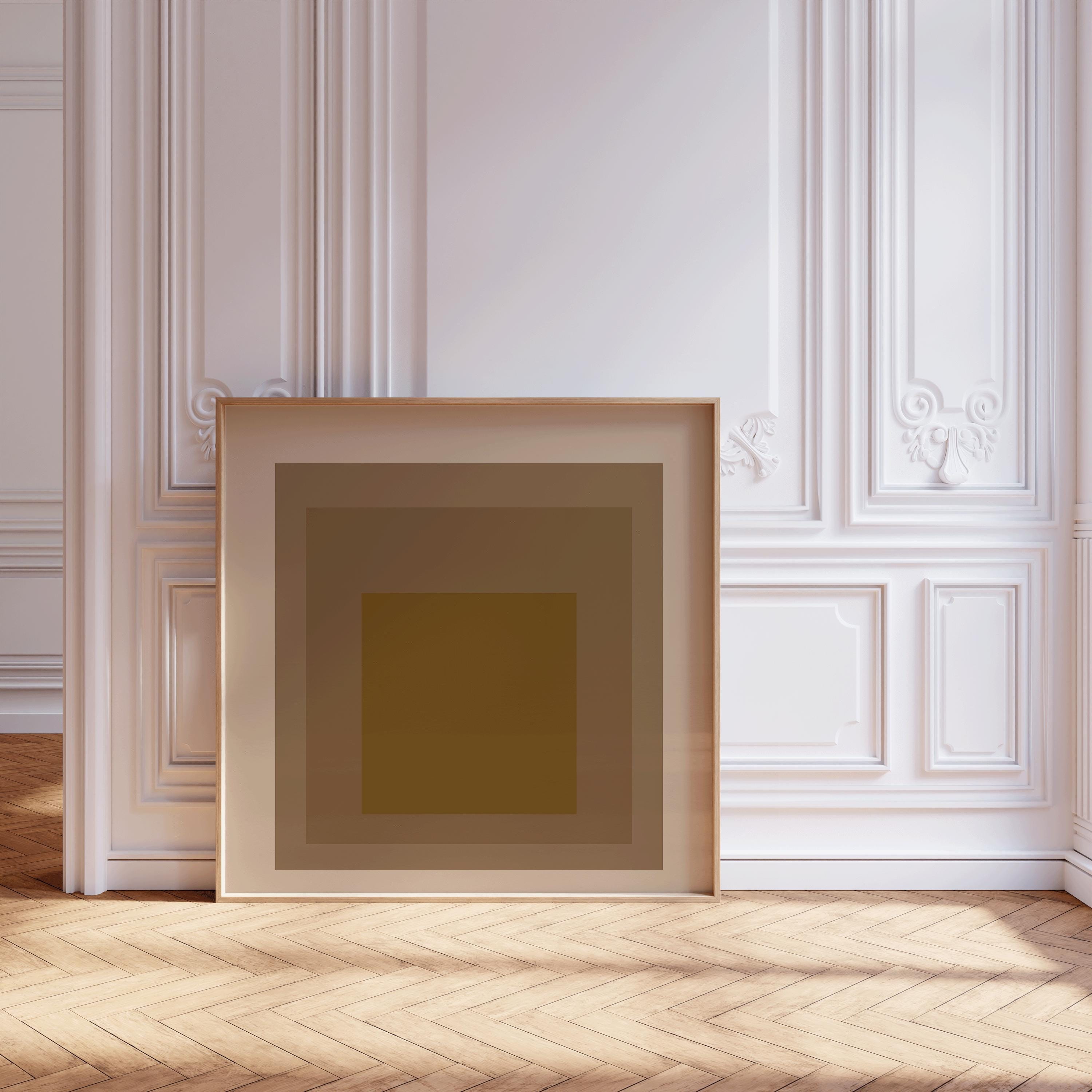 After Josef Albers - Going Dutch (Homage to the Square) PRINT | Midcentury Modern Art Beige Brown available framed 1x1 - 9ArtPrints