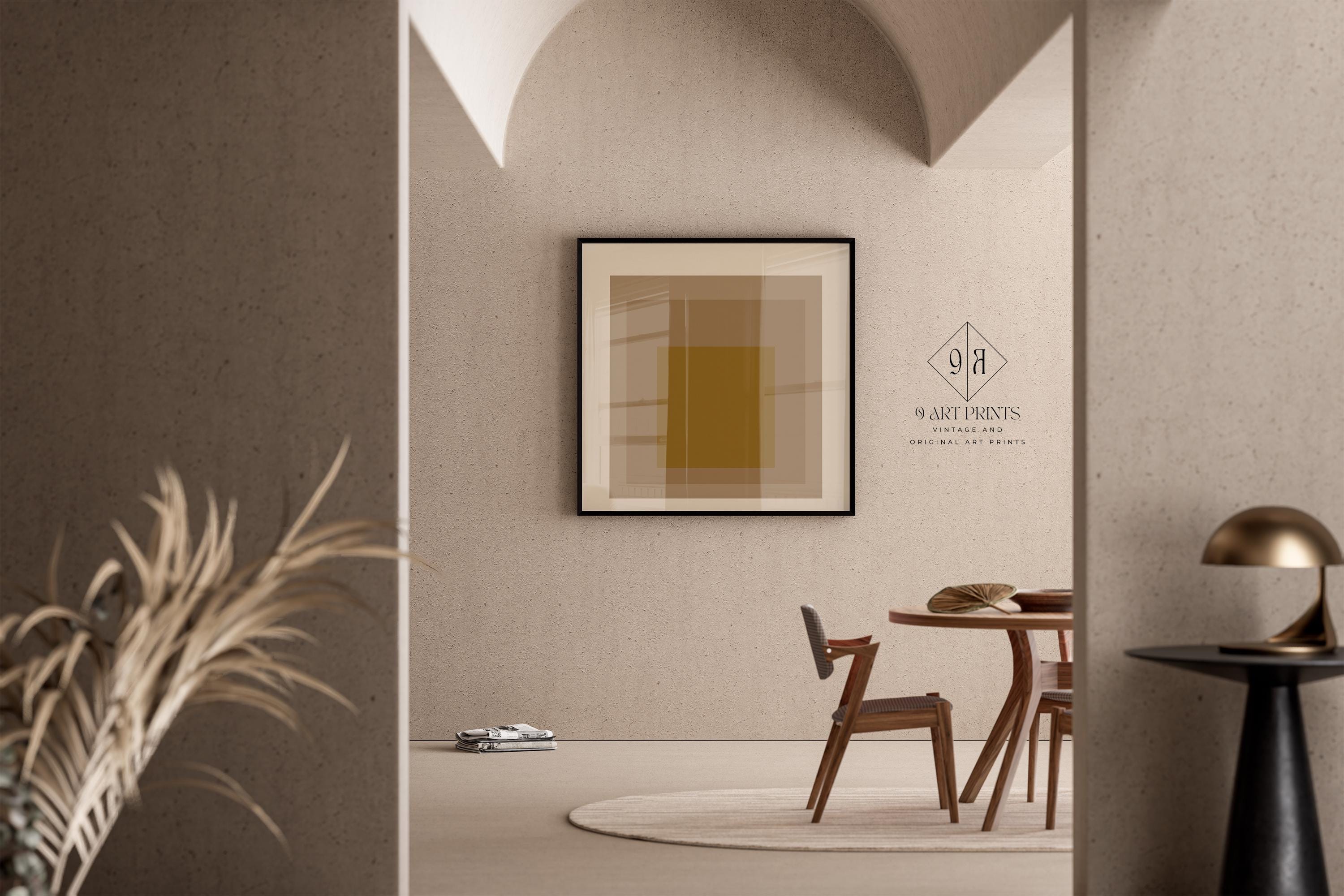 After Josef Albers - Going Dutch (Homage to the Square) PRINT | Midcentury Modern Art Beige Brown available framed 1x1 - 9ArtPrints