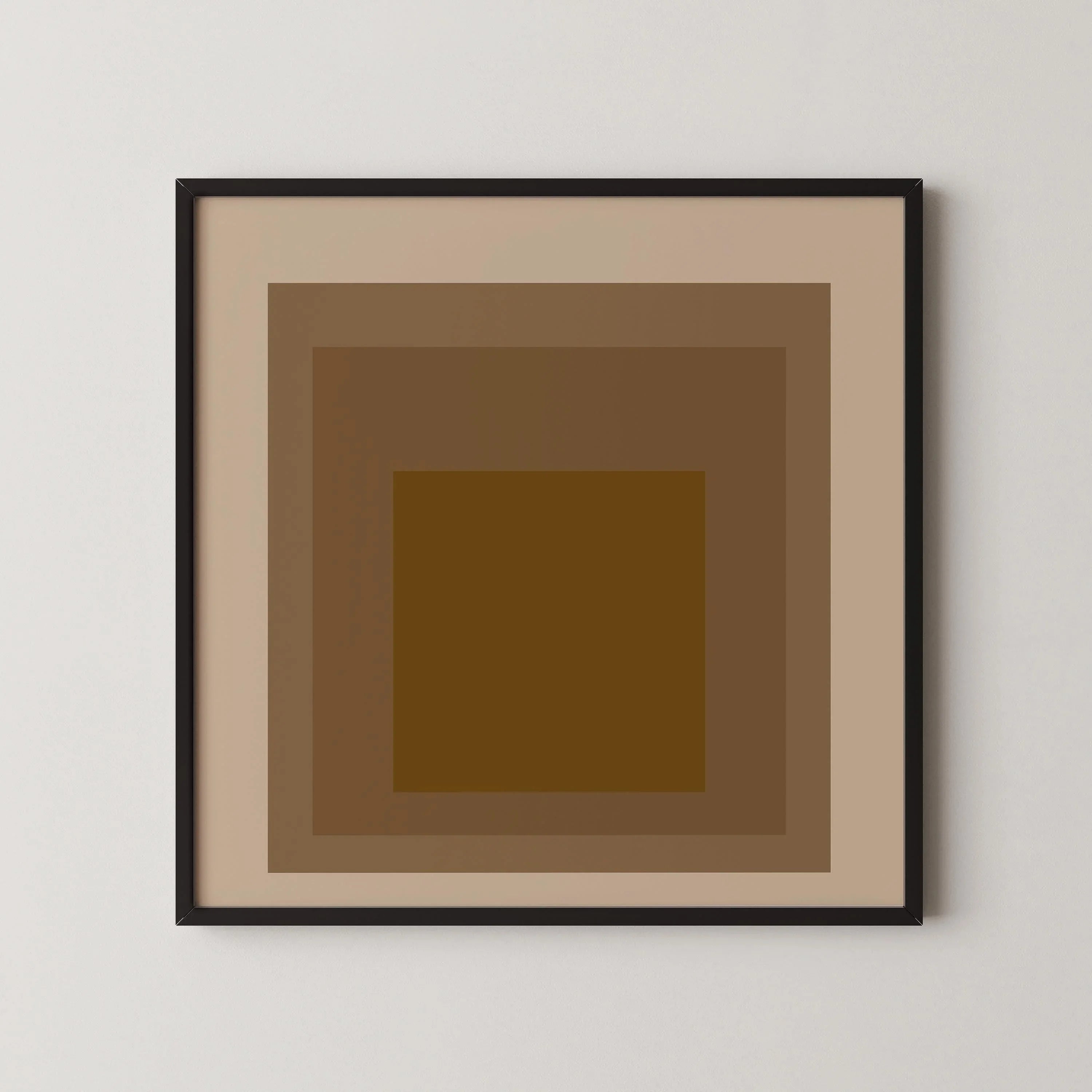 After Josef Albers - Going Dutch (Homage to the Square) PRINT | Midcentury Modern Art Beige Brown available framed 1x1 - 9ArtPrints