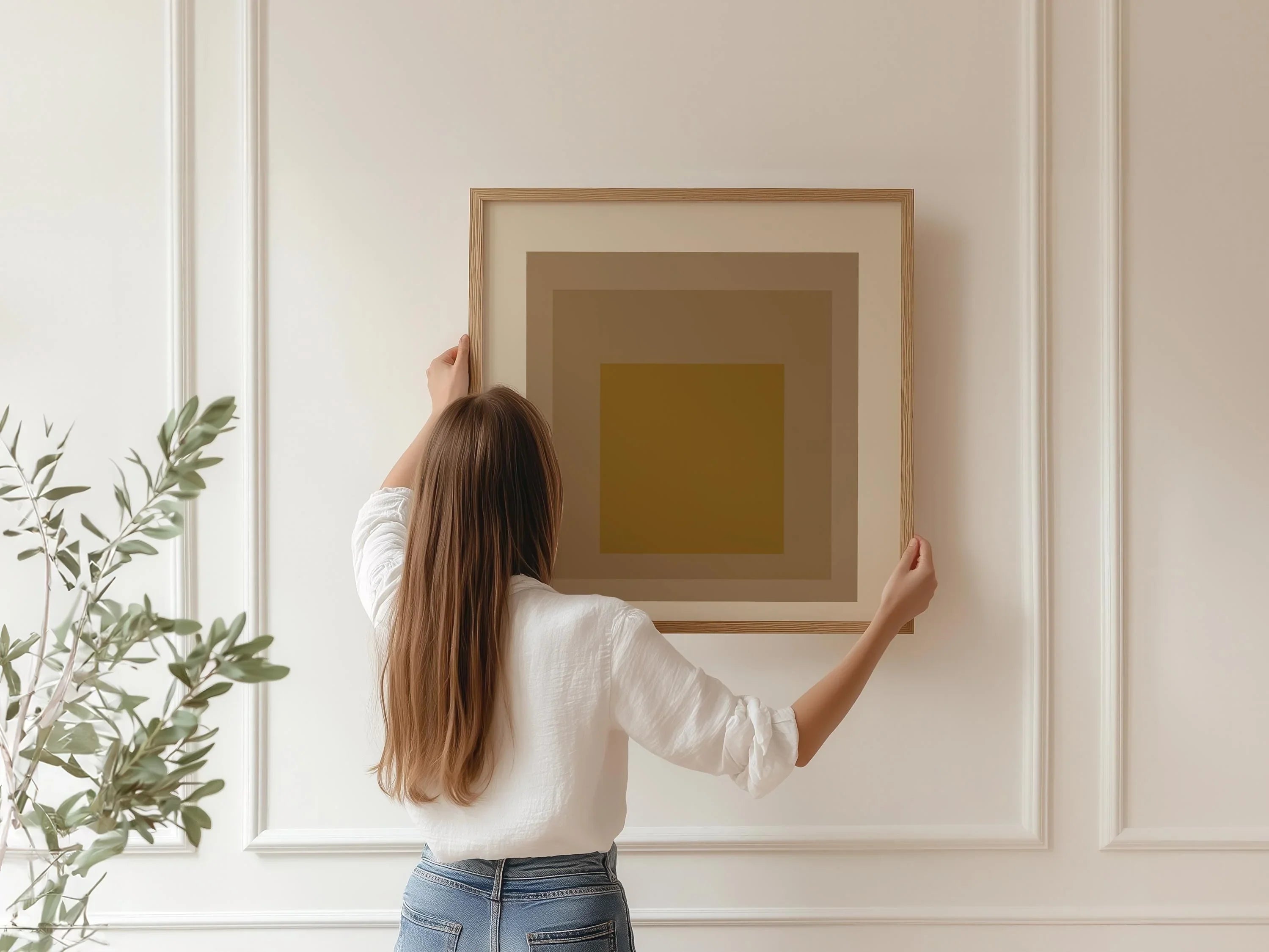 After Josef Albers - Going Dutch (Homage to the Square) PRINT | Midcentury Modern Art Beige Brown available framed 1x1 - 9ArtPrints