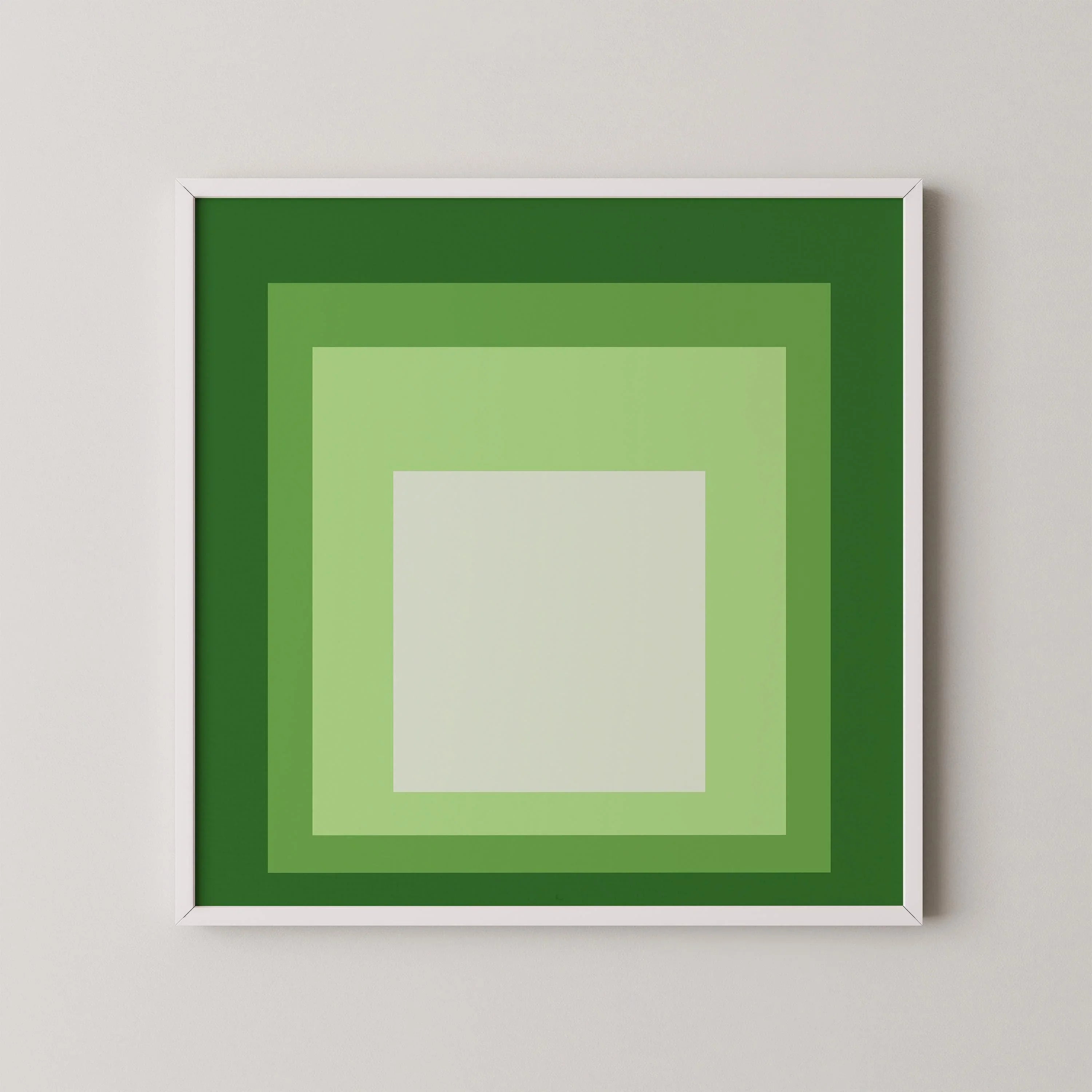 After Josef Albers - Grove (Homage to the Square) | PRINT | Mid - century Modern Art Print in Green White available framed 1x1 - 9ArtPrints