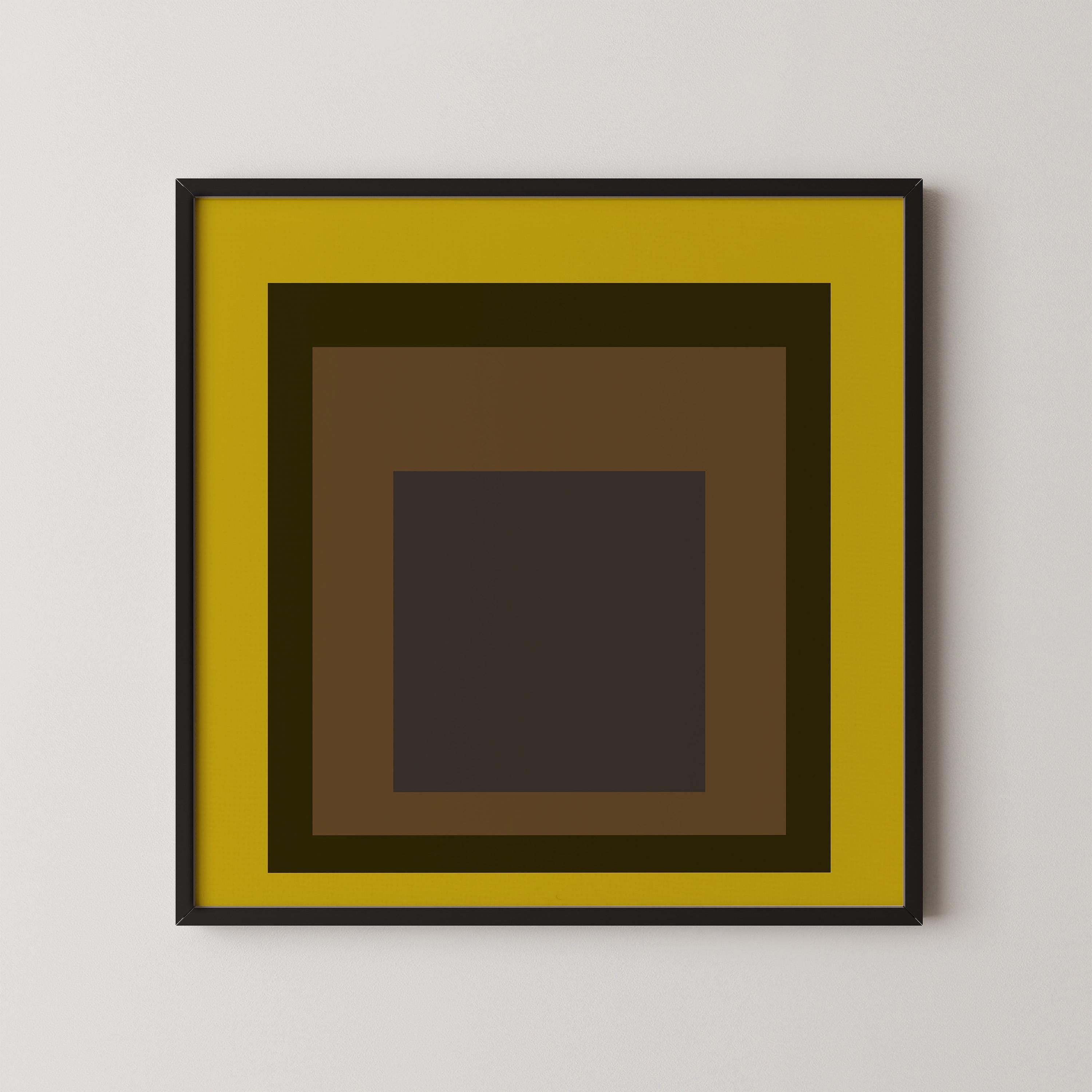 After Josef Albers - Harvest (Homage to the Square) PRINT | Mid - century Modern Art Print Mustard Yellow available framed 1x1 - 9ArtPrints