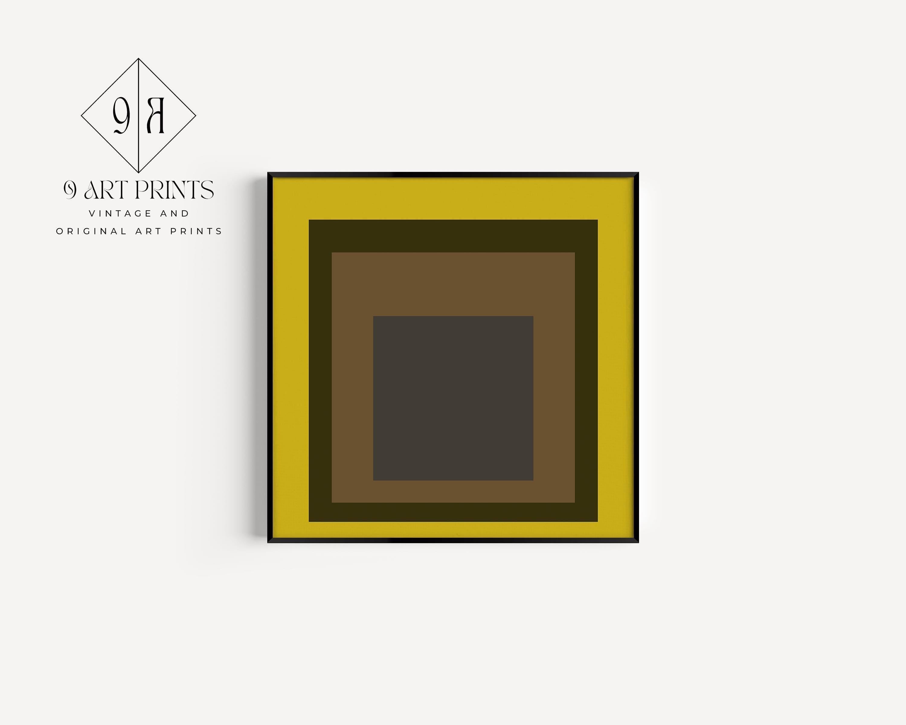 After Josef Albers - Harvest (Homage to the Square) PRINT | Mid - century Modern Art Print Mustard Yellow available framed 1x1 - 9ArtPrints