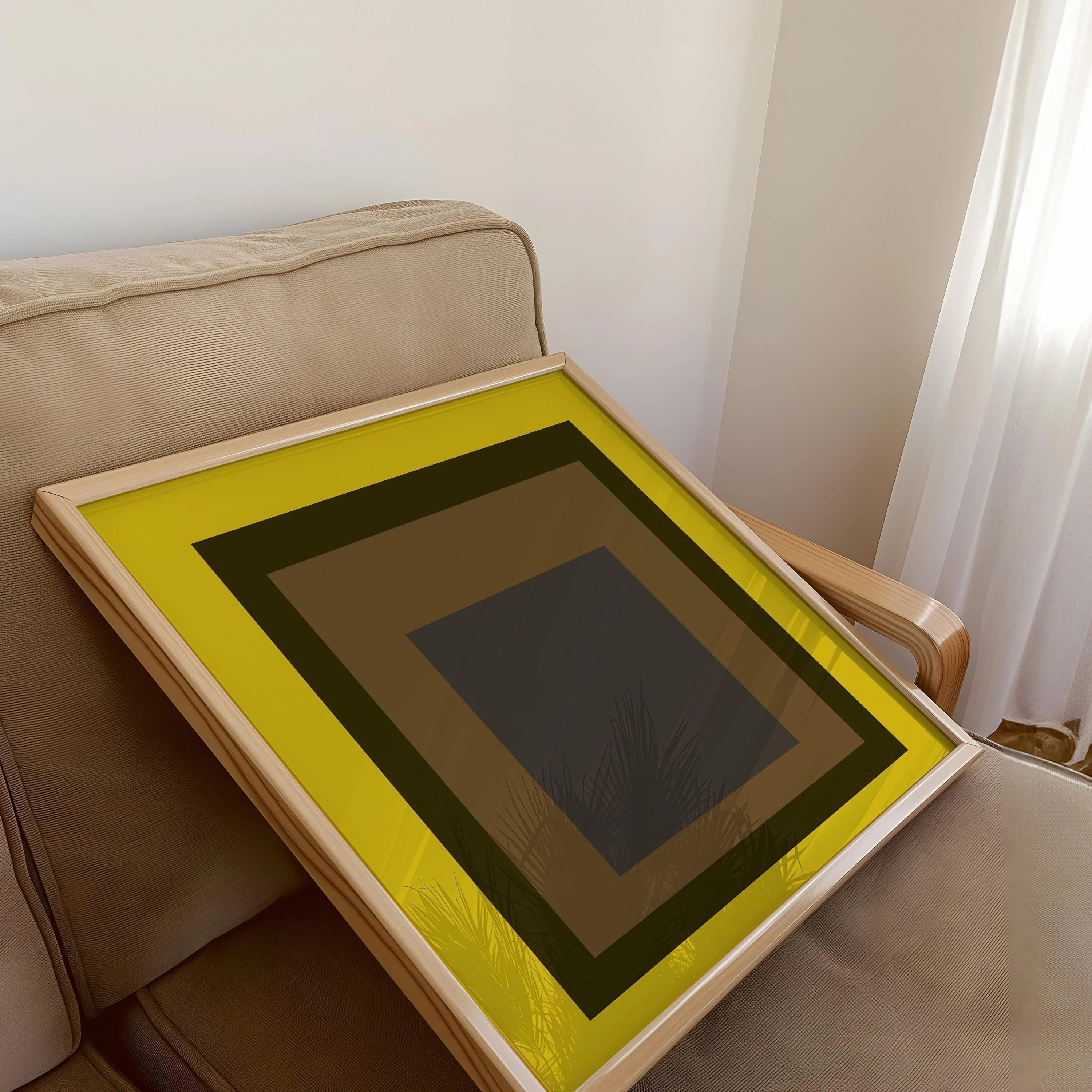 After Josef Albers - Harvest (Homage to the Square) PRINT | Mid - century Modern Art Print Mustard Yellow available framed 1x1 - 9ArtPrints