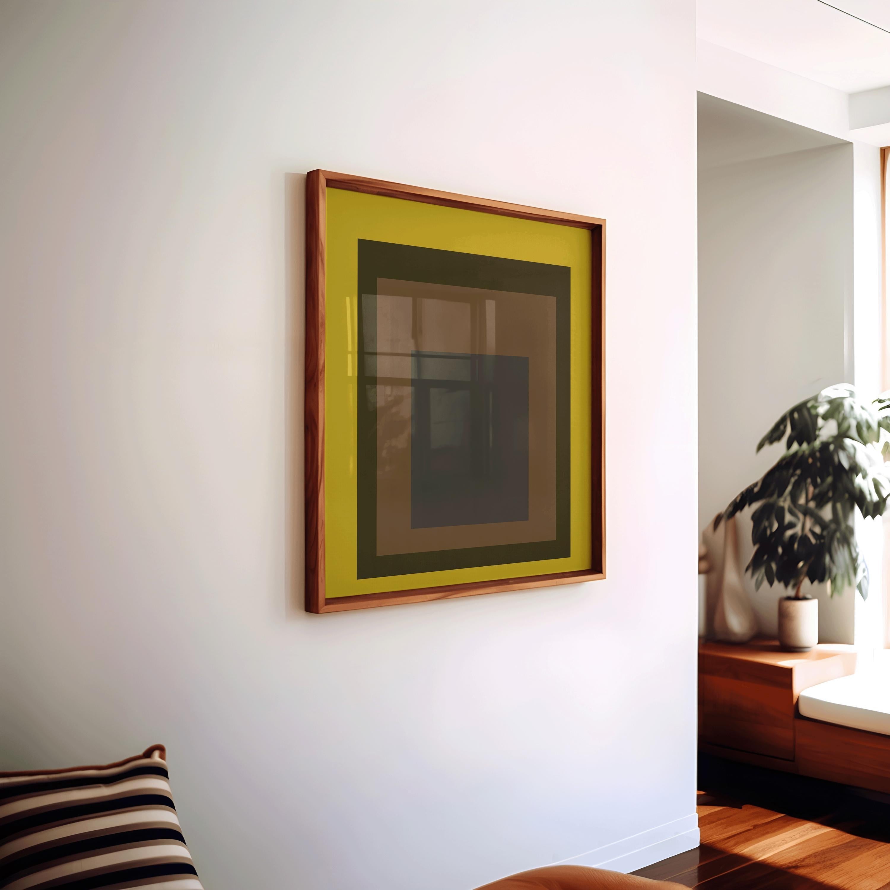 After Josef Albers - Harvest (Homage to the Square) PRINT | Mid - century Modern Art Print Mustard Yellow available framed 1x1 - 9ArtPrints