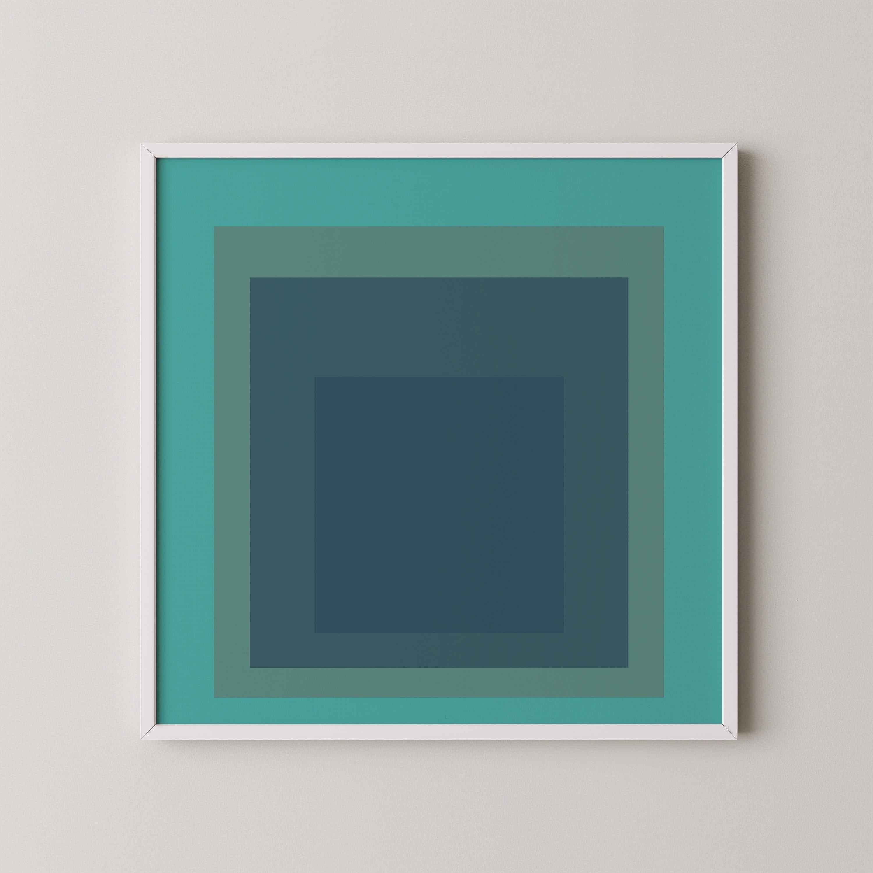 After Josef Albers - Meadow (Homage to the Square) PRINT | Mid - century Modern Art Print in Mint Green available framed 1x1 - 9ArtPrints