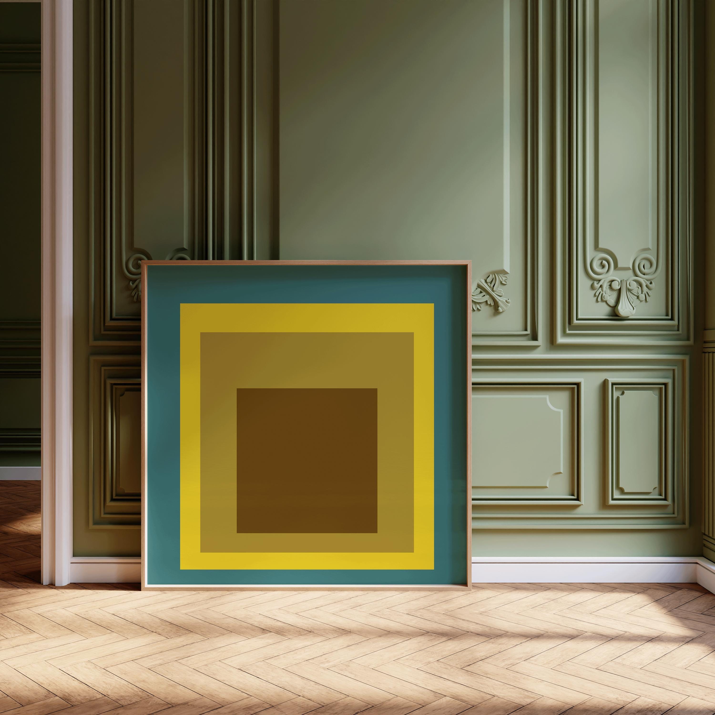 After Josef Albers - Memento (Homage to the Square) PRINT | Vintage Mid - century Modern Art Print available handframed 1x1 - 9ArtPrints