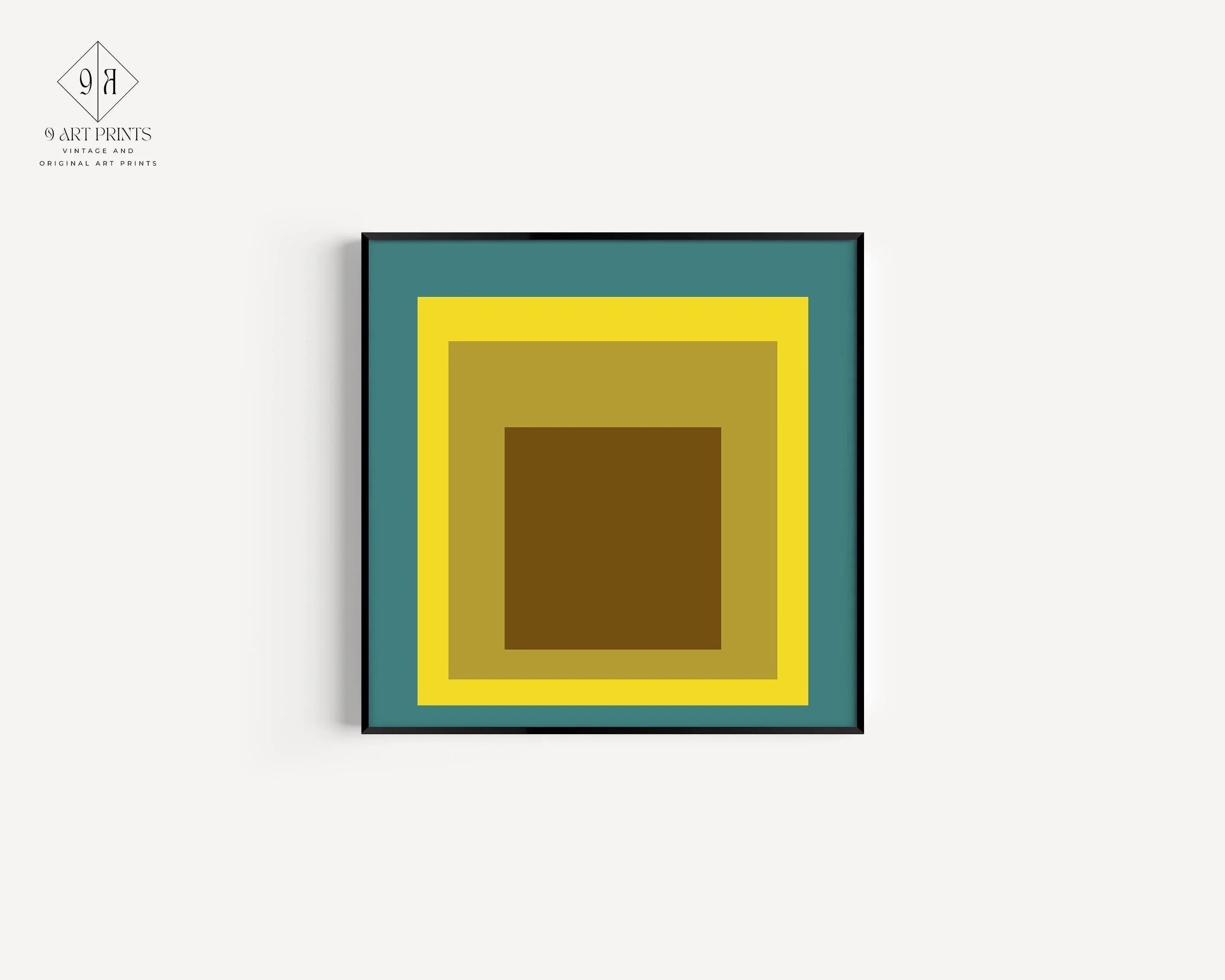 After Josef Albers - Memento (Homage to the Square) PRINT | Vintage Mid - century Modern Art Print available handframed 1x1 - 9ArtPrints