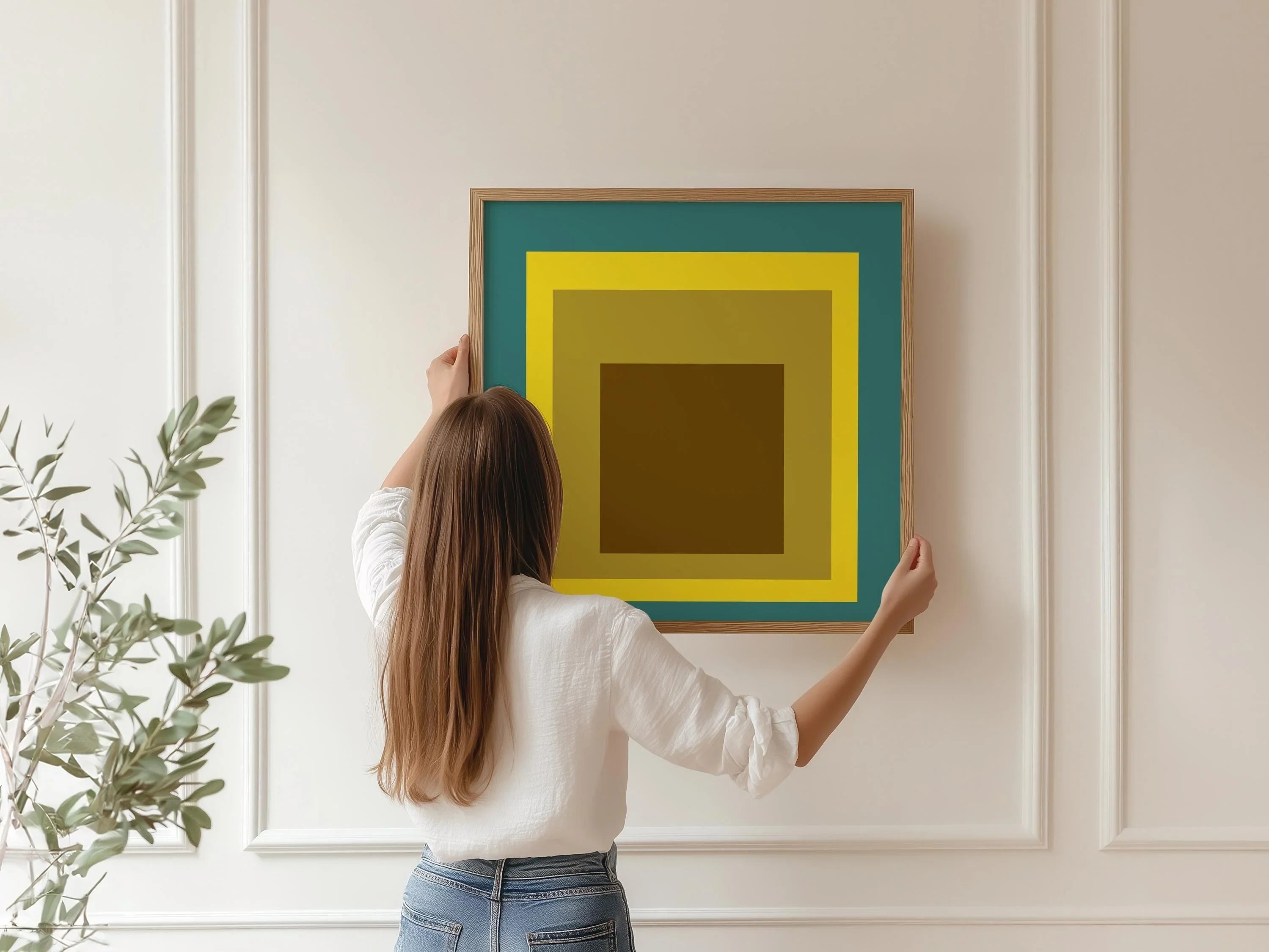 After Josef Albers - Memento (Homage to the Square) PRINT | Vintage Mid - century Modern Art Print available handframed 1x1 - 9ArtPrints