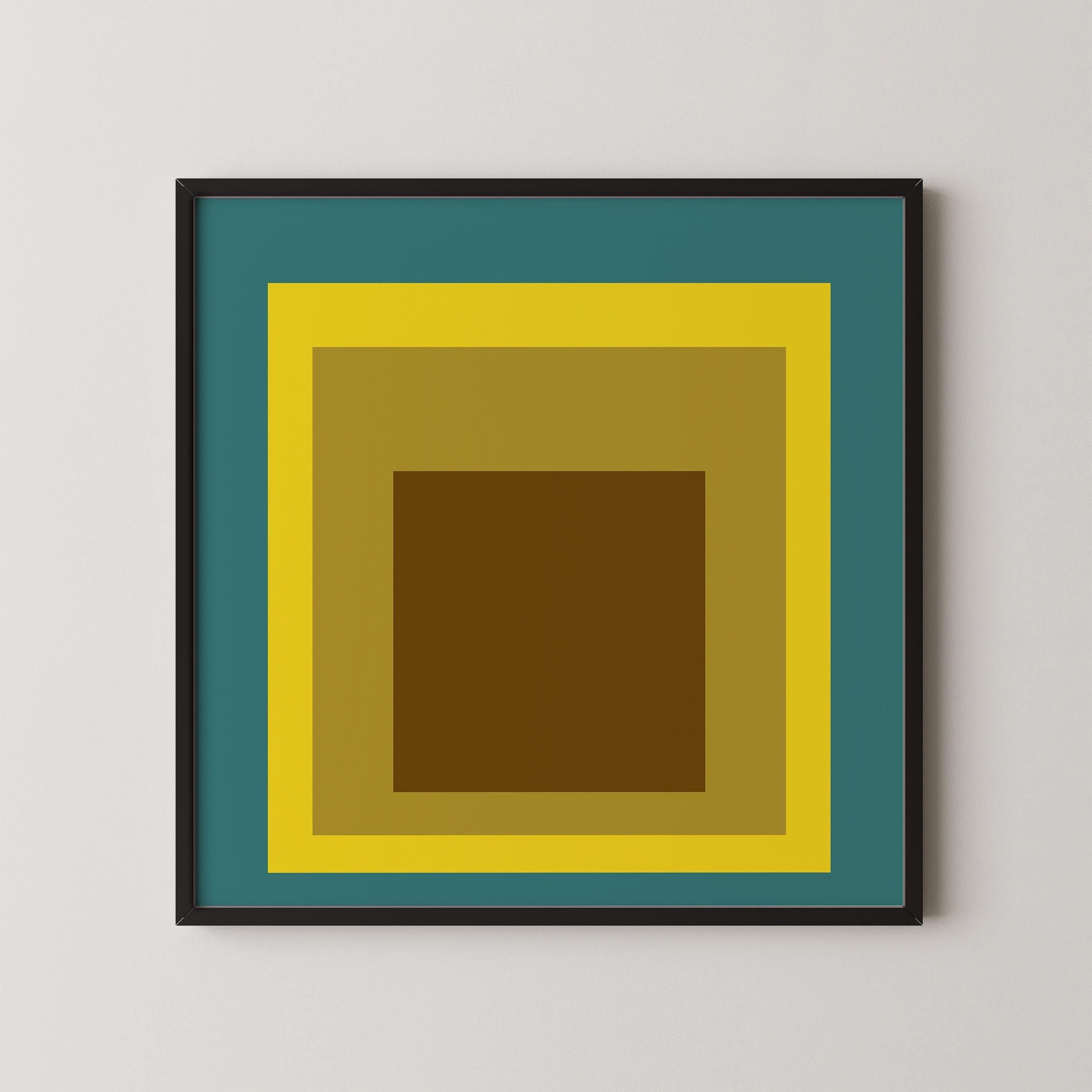 After Josef Albers - Memento (Homage to the Square) PRINT | Vintage Mid - century Modern Art Print available handframed 1x1 - 9ArtPrints