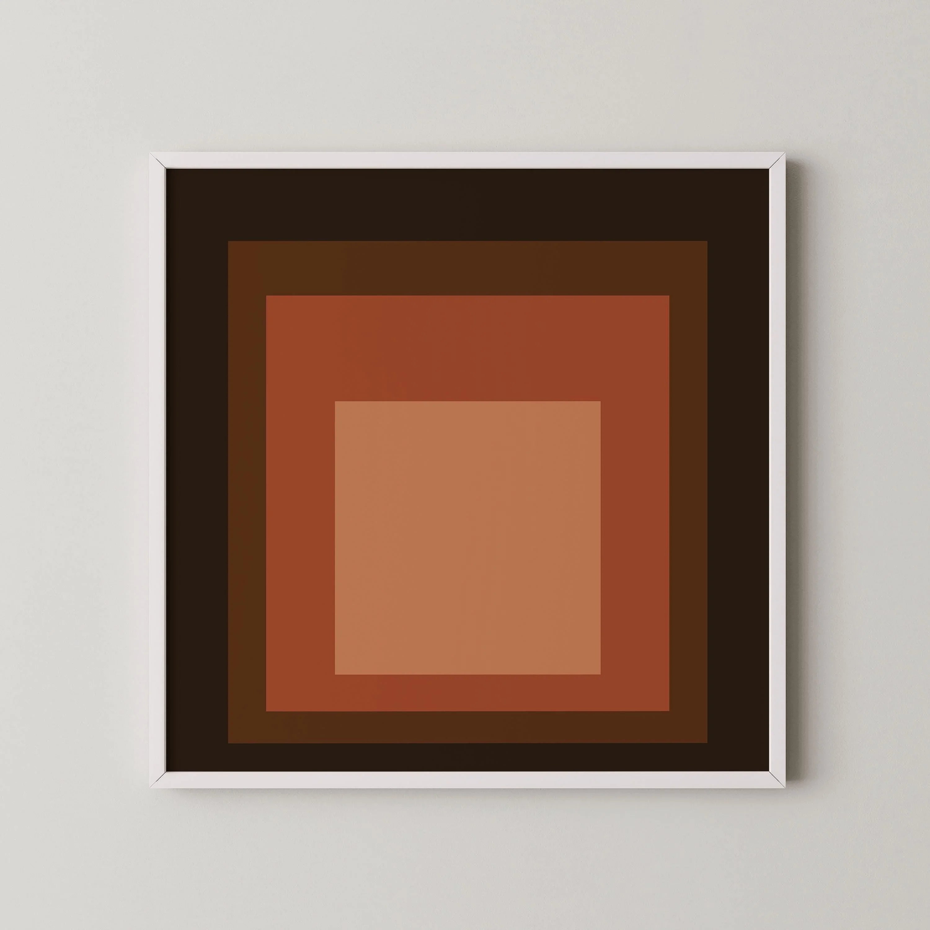 After Josef Albers - Oxblood (Homage to the Square) PRINT | Mid - century Modern Art Print (available handframed) 1x1 - 9ArtPrints