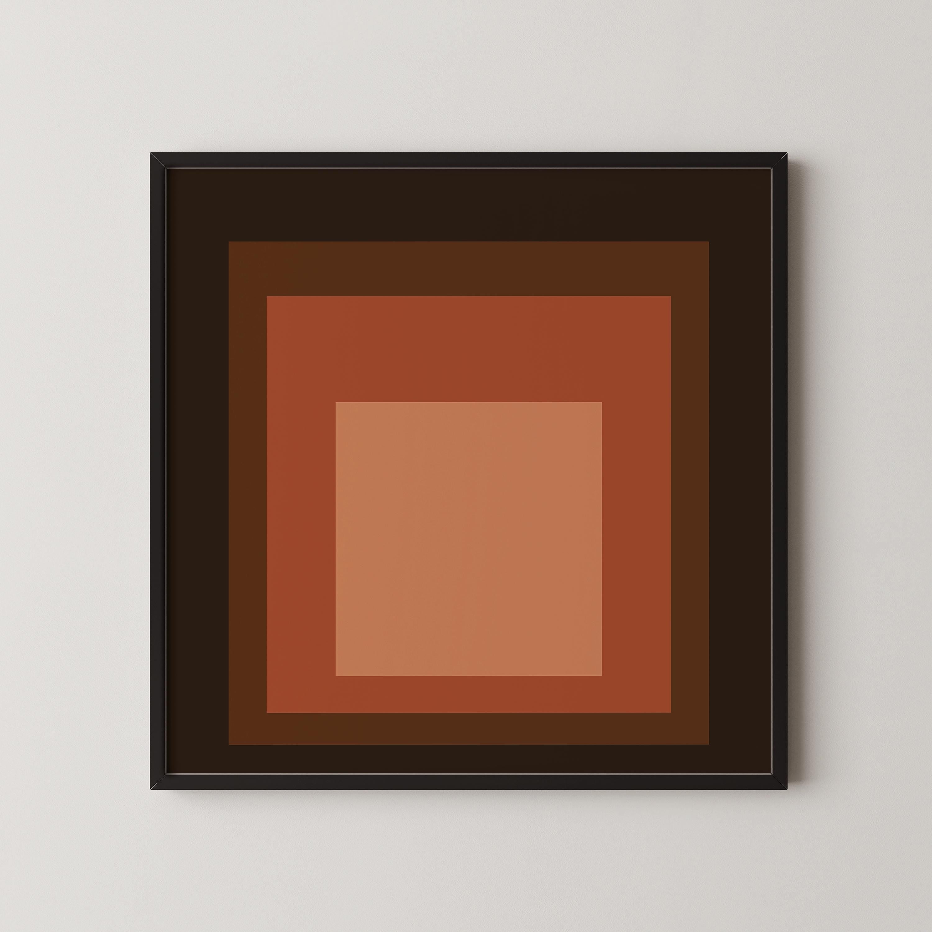 After Josef Albers - Oxblood (Homage to the Square) PRINT | Mid - century Modern Art Print (available handframed) 1x1 - 9ArtPrints