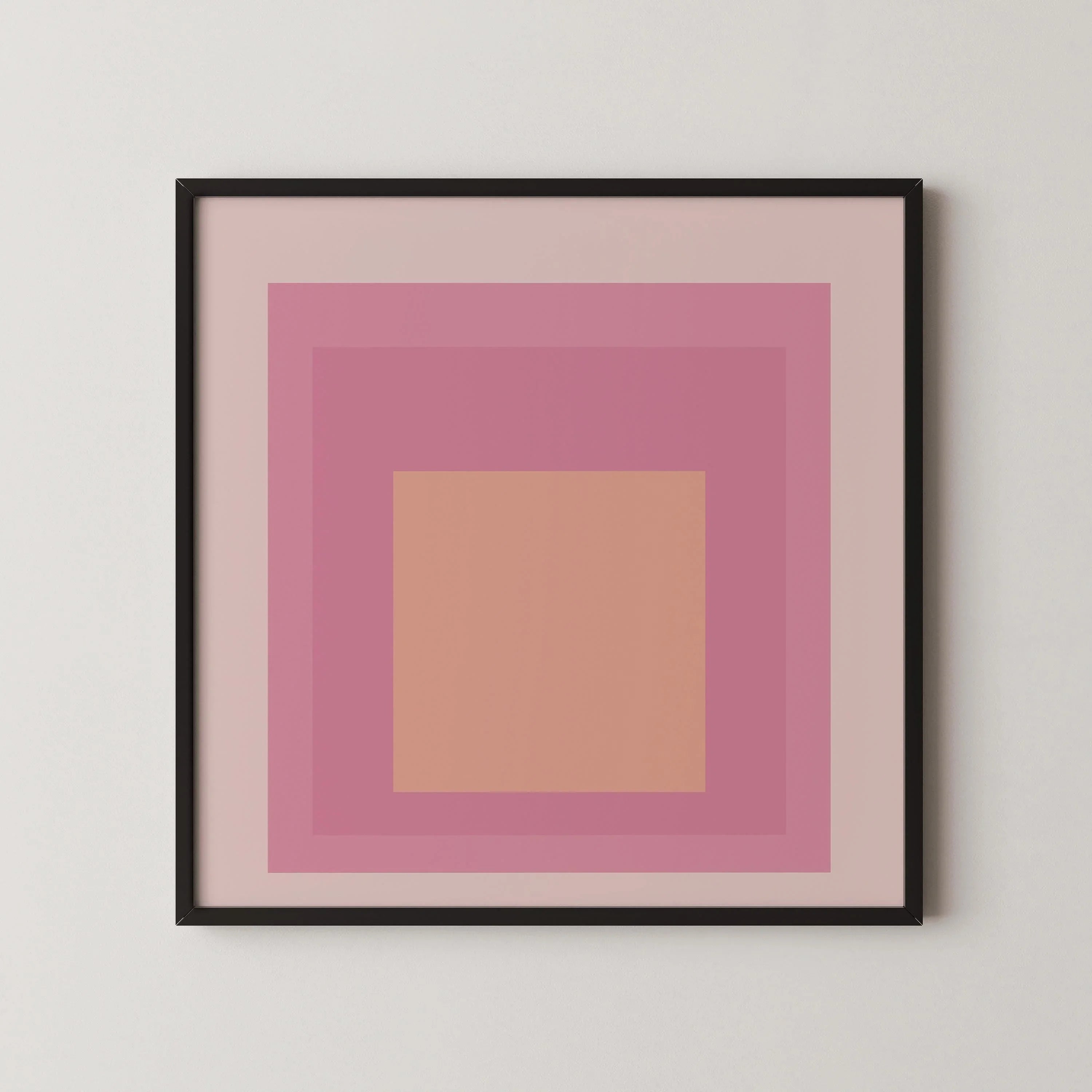 After Josef Albers - Patricia (Homage to the Square) PRINT | Midcentury Modern Art Print Pink and Cream available framed 1x1 - 9ArtPrints