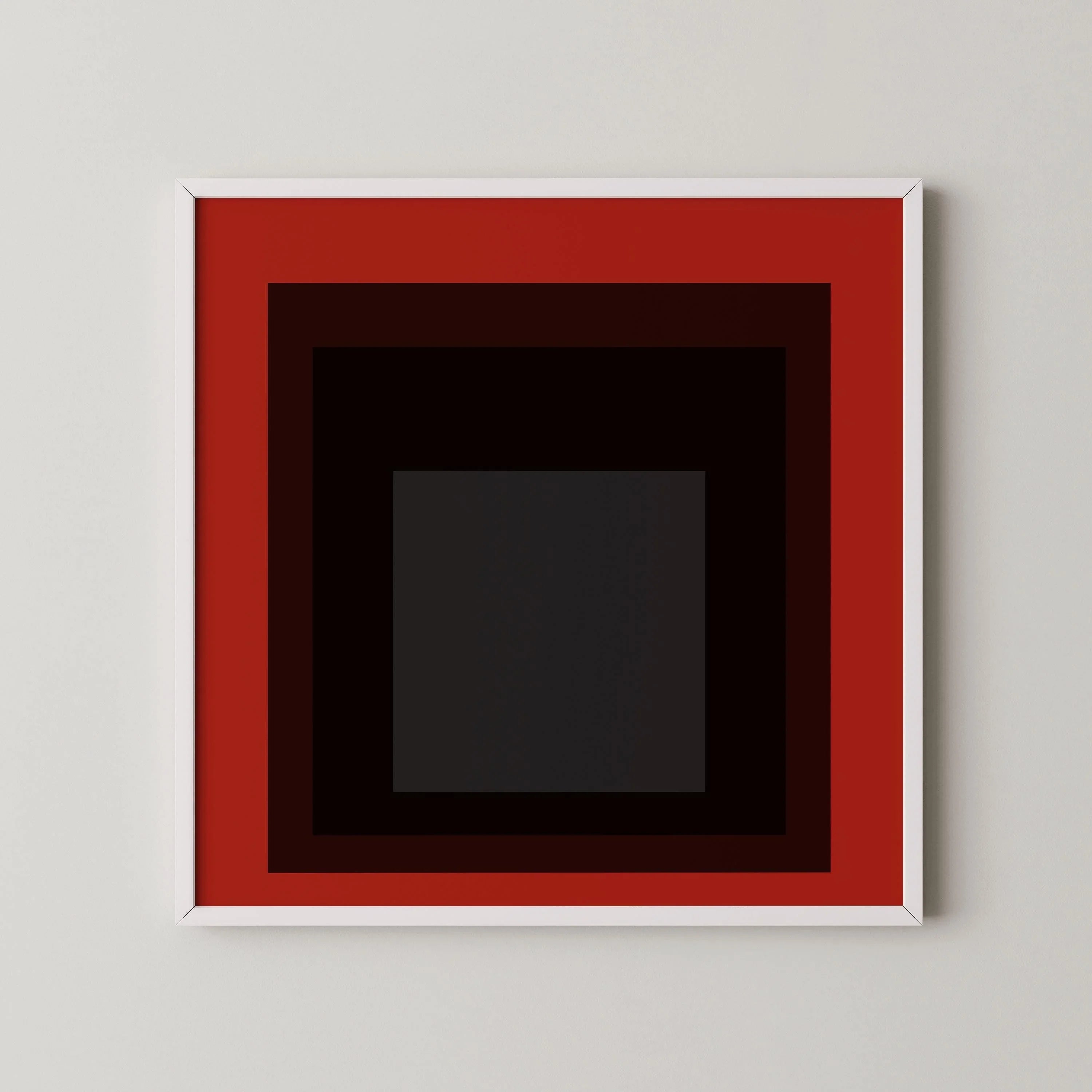 After Josef Albers - Sly (Homage to the Square) PRINT | Mid - century Modern Art Print in Red (available handframed) 1x1 - 9ArtPrints