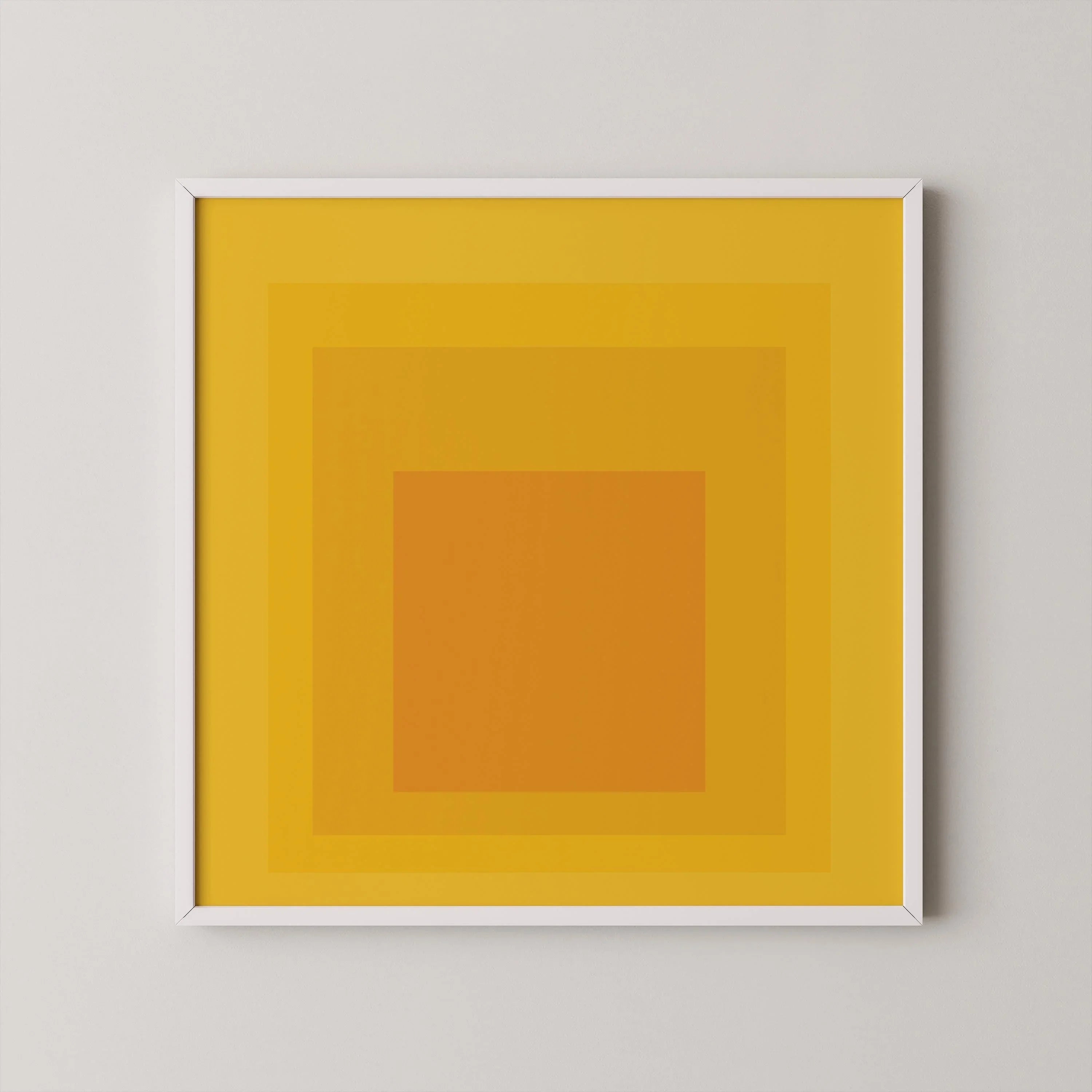 After Josef Albers - Taos (Homage to the Square) PRINT | Mid - century Modern Art Print in Yellow Orange (available framed) 1x1 - 9ArtPrints