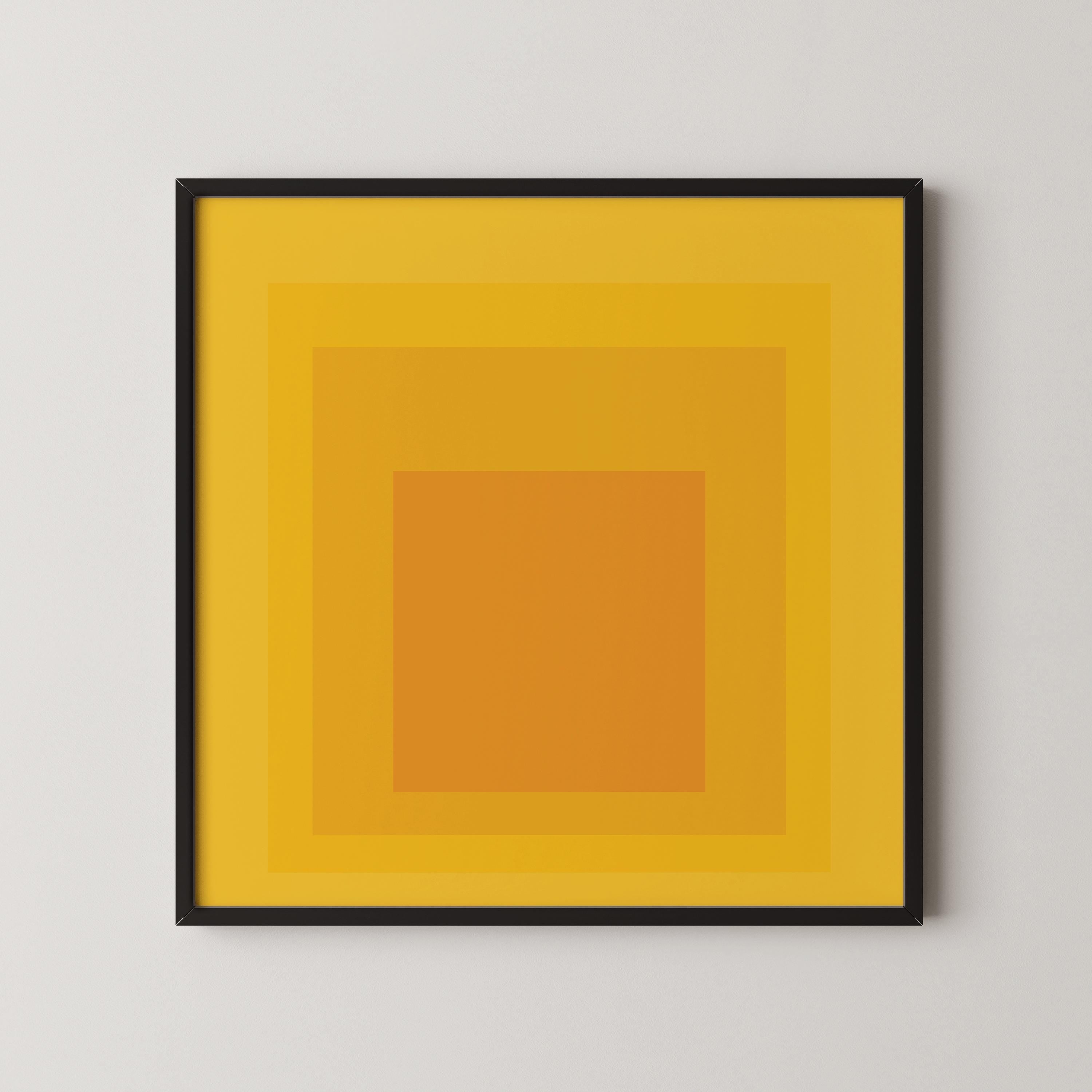 After Josef Albers - Taos (Homage to the Square) PRINT | Mid - century Modern Art Print in Yellow Orange (available framed) 1x1 - 9ArtPrints
