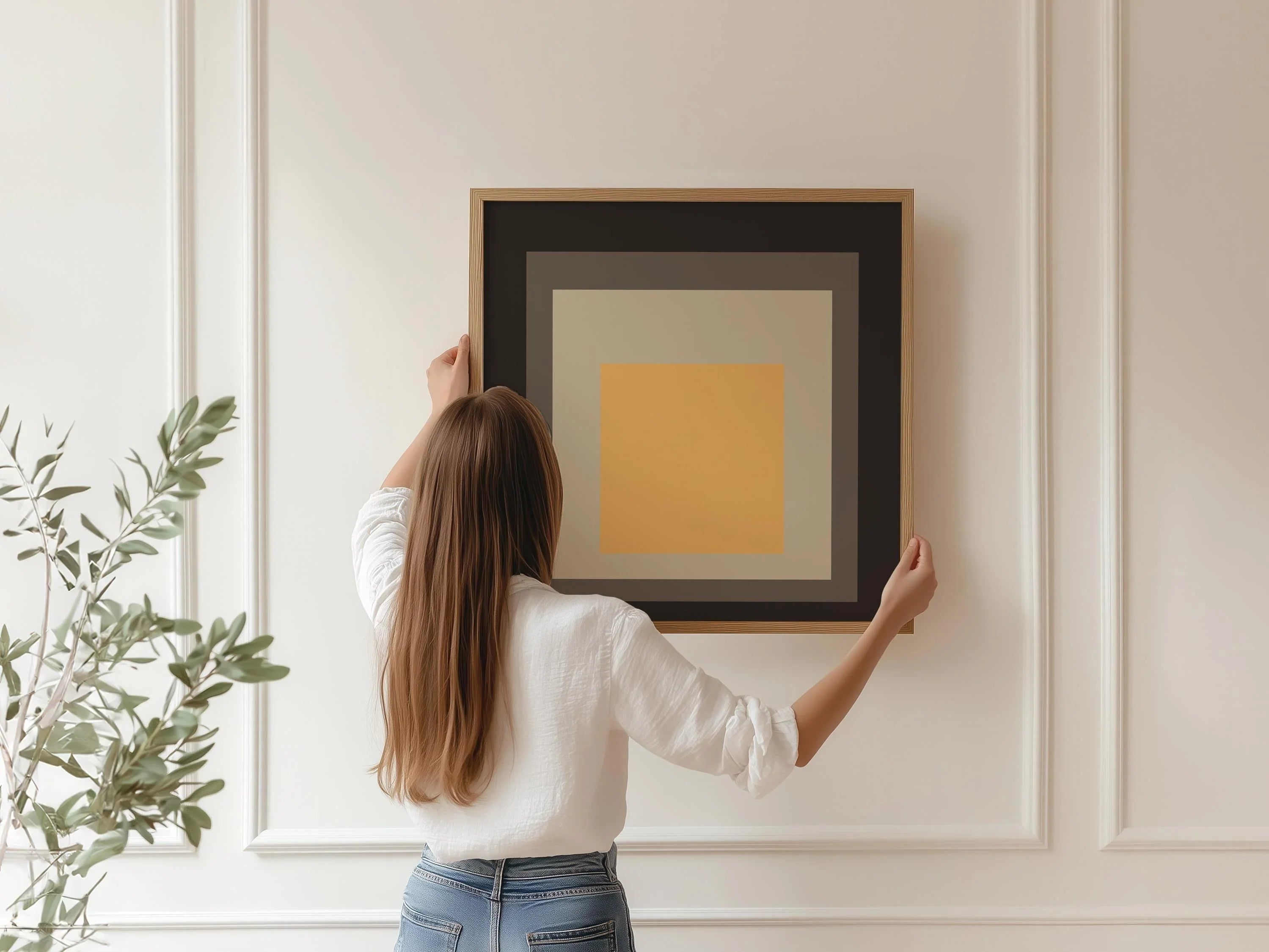 After Josef Albers - Thousand Year Egg (Homage to the Square) PRINT | Midcentury Modern Art available framed 1x1 - 9ArtPrints