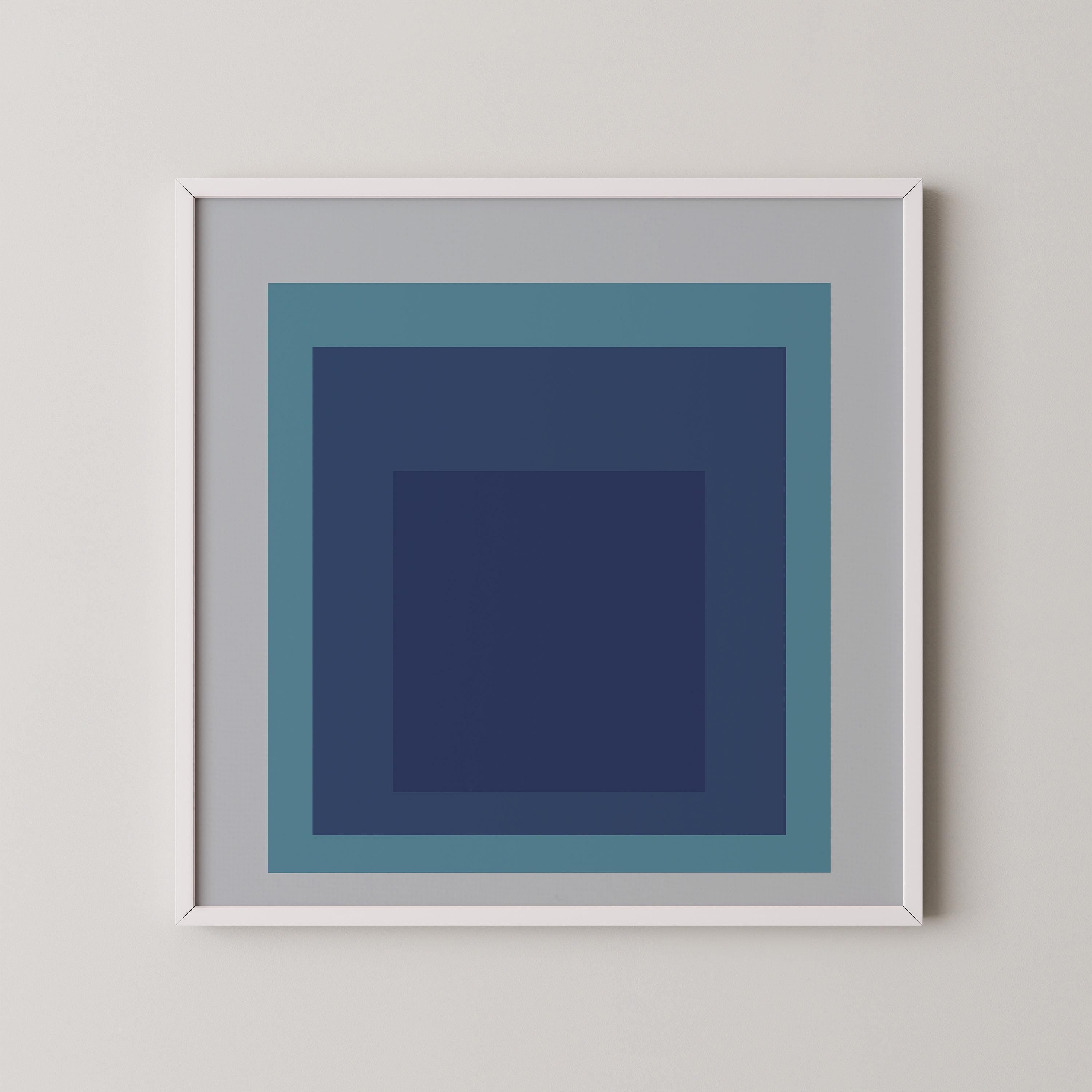 After Josef Albers - Tide (Homage to the Square) | PRINT | Mid - century Modern Art Print in Mint Blue (available framed) 1x1 - 9ArtPrints