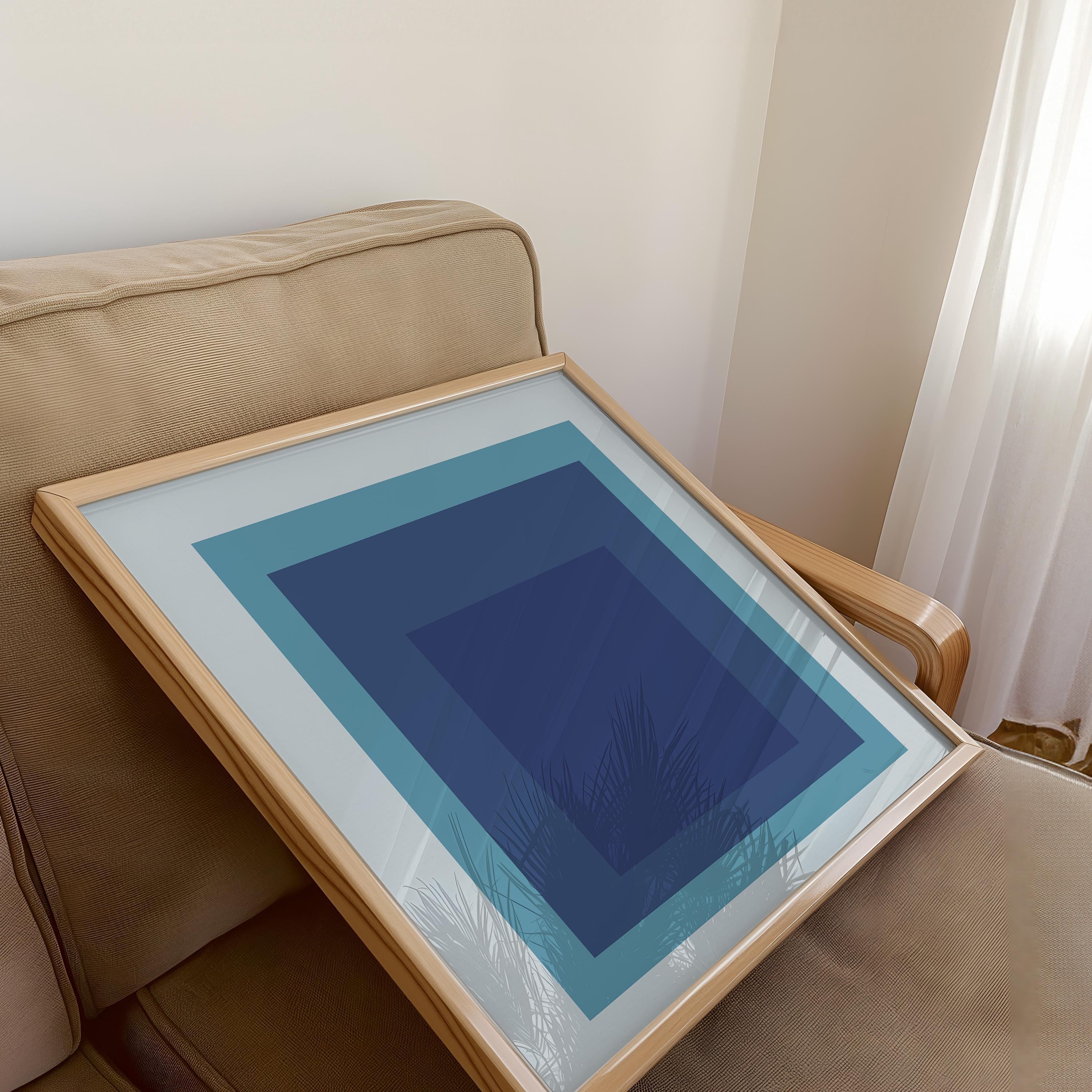 After Josef Albers - Tide (Homage to the Square) | PRINT | Mid - century Modern Art Print in Mint Blue (available framed) 1x1 - 9ArtPrints