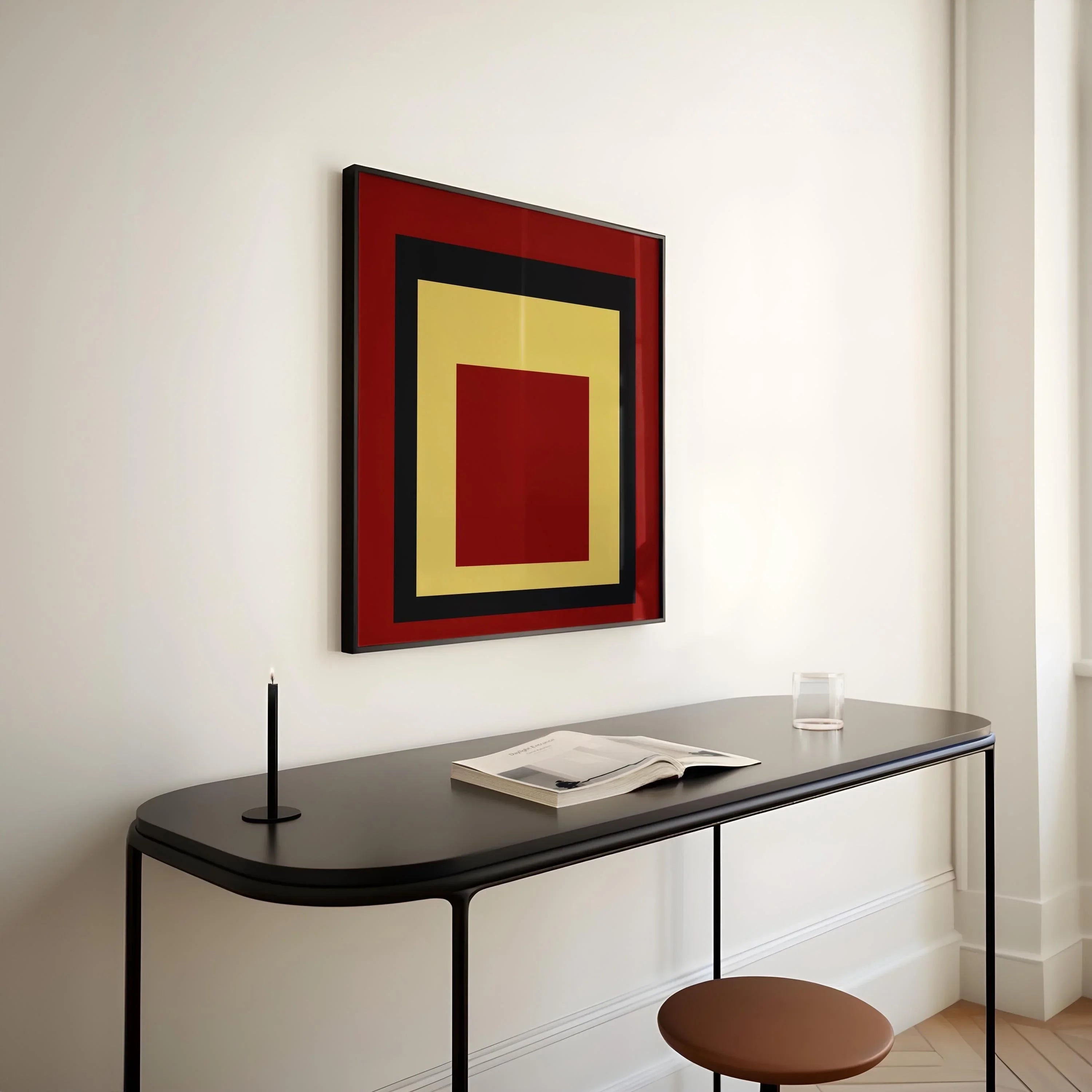 After Josef Albers - Uber Alles (Homage to the Square) PRINT | Mid - century Modern Art Print available framed or unframed 1x1 - 9ArtPrints