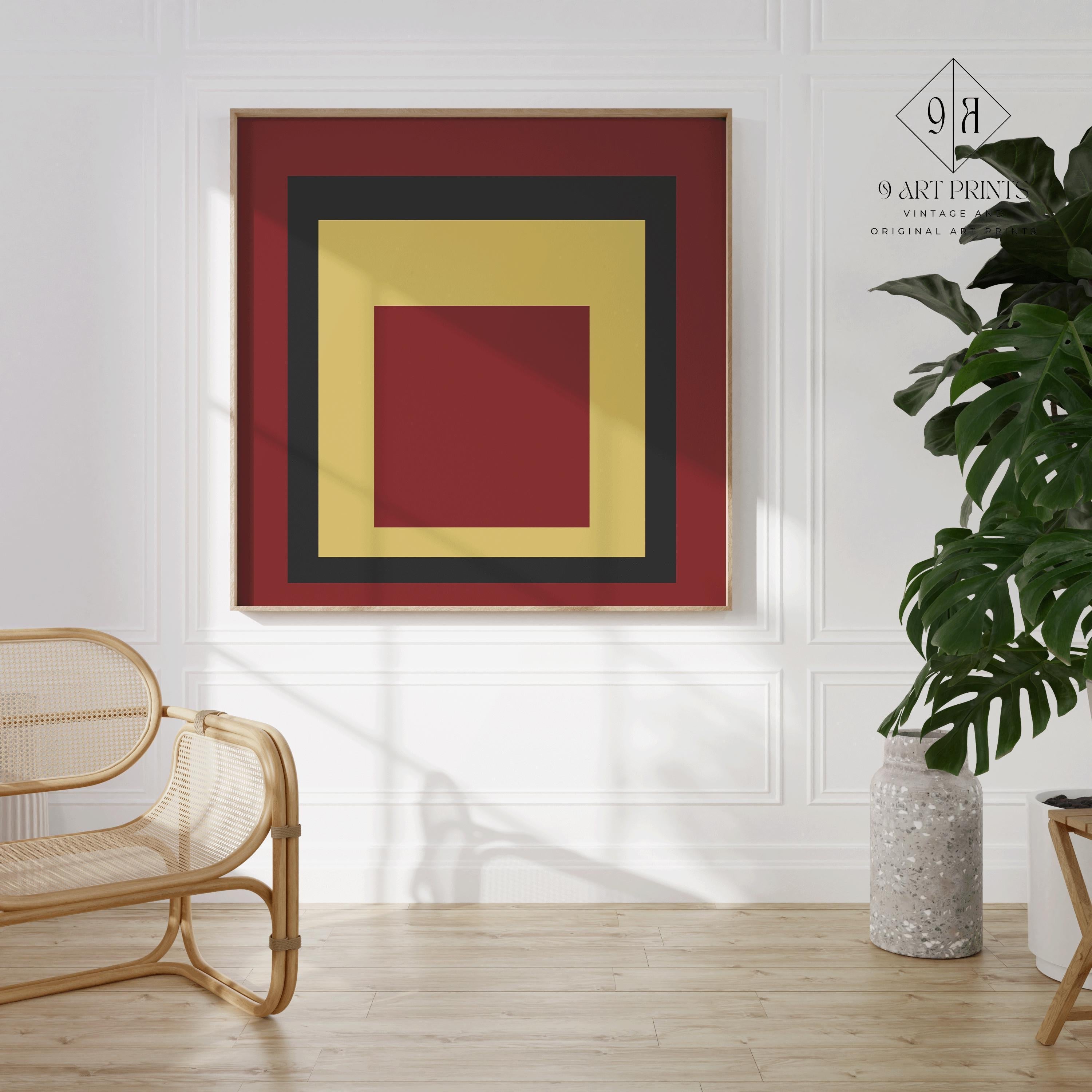 After Josef Albers - Uber Alles (Homage to the Square) PRINT | Mid - century Modern Art Print available framed or unframed 1x1 - 9ArtPrints