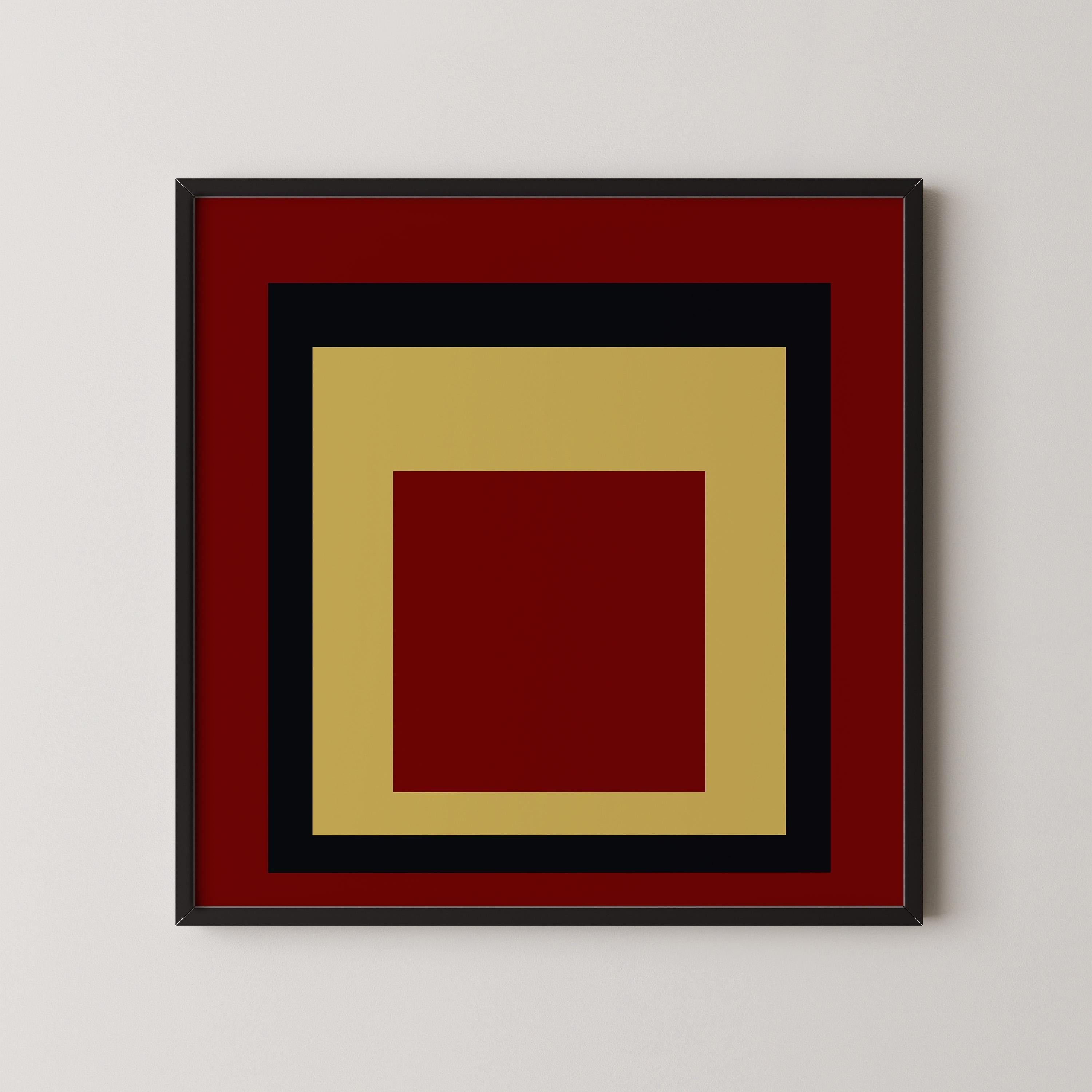 After Josef Albers - Uber Alles (Homage to the Square) PRINT | Mid - century Modern Art Print available framed or unframed 1x1 - 9ArtPrints