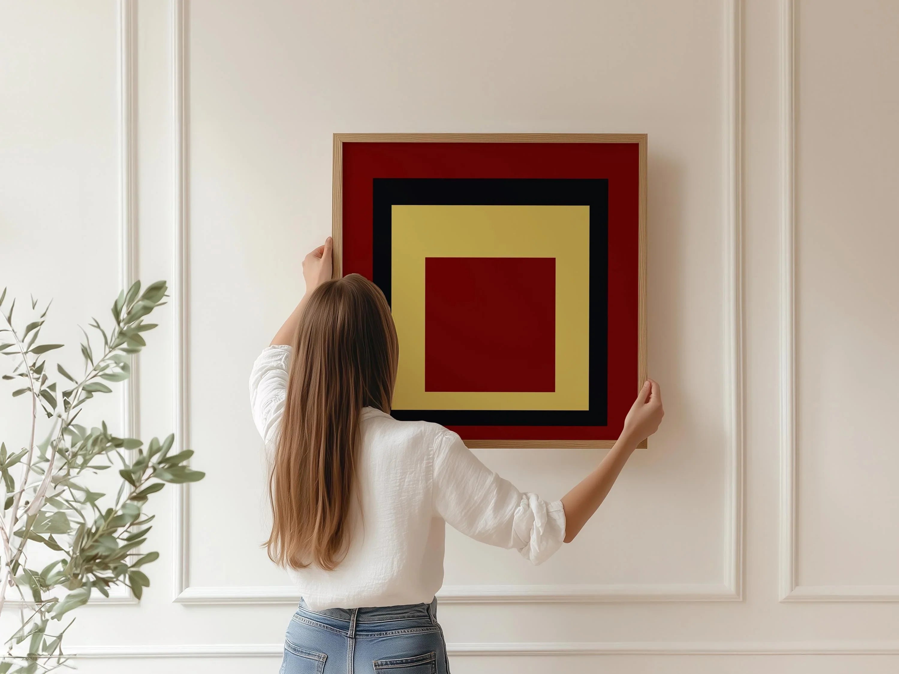 After Josef Albers - Uber Alles (Homage to the Square) PRINT | Mid - century Modern Art Print available framed or unframed 1x1 - 9ArtPrints