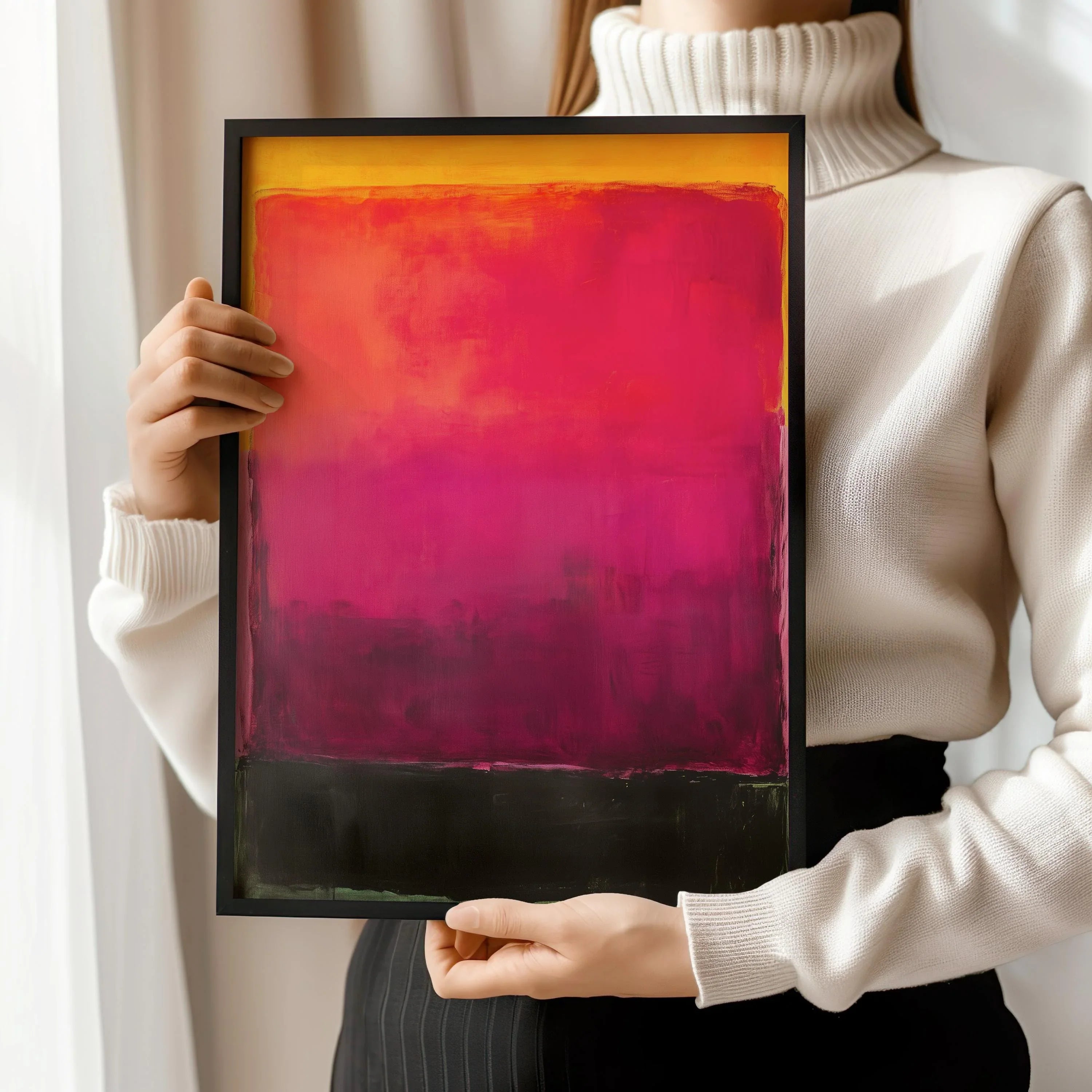 After Mark Rothko - Black and Purple (Colour Field: AI) | Modern Abstract Art