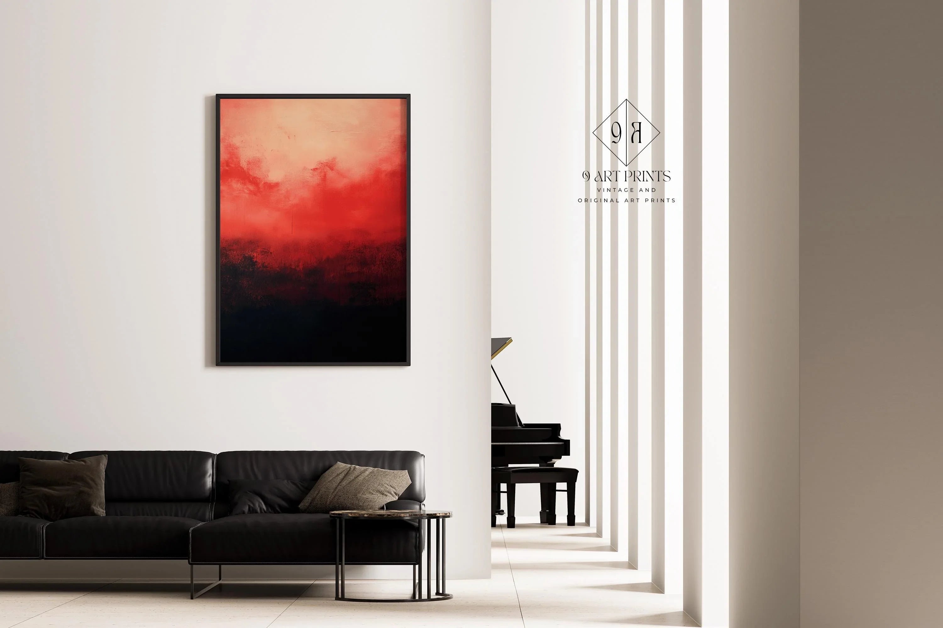 After Mark Rothko - Black and Red (Colour Field: AI) | Modern Abstract Art