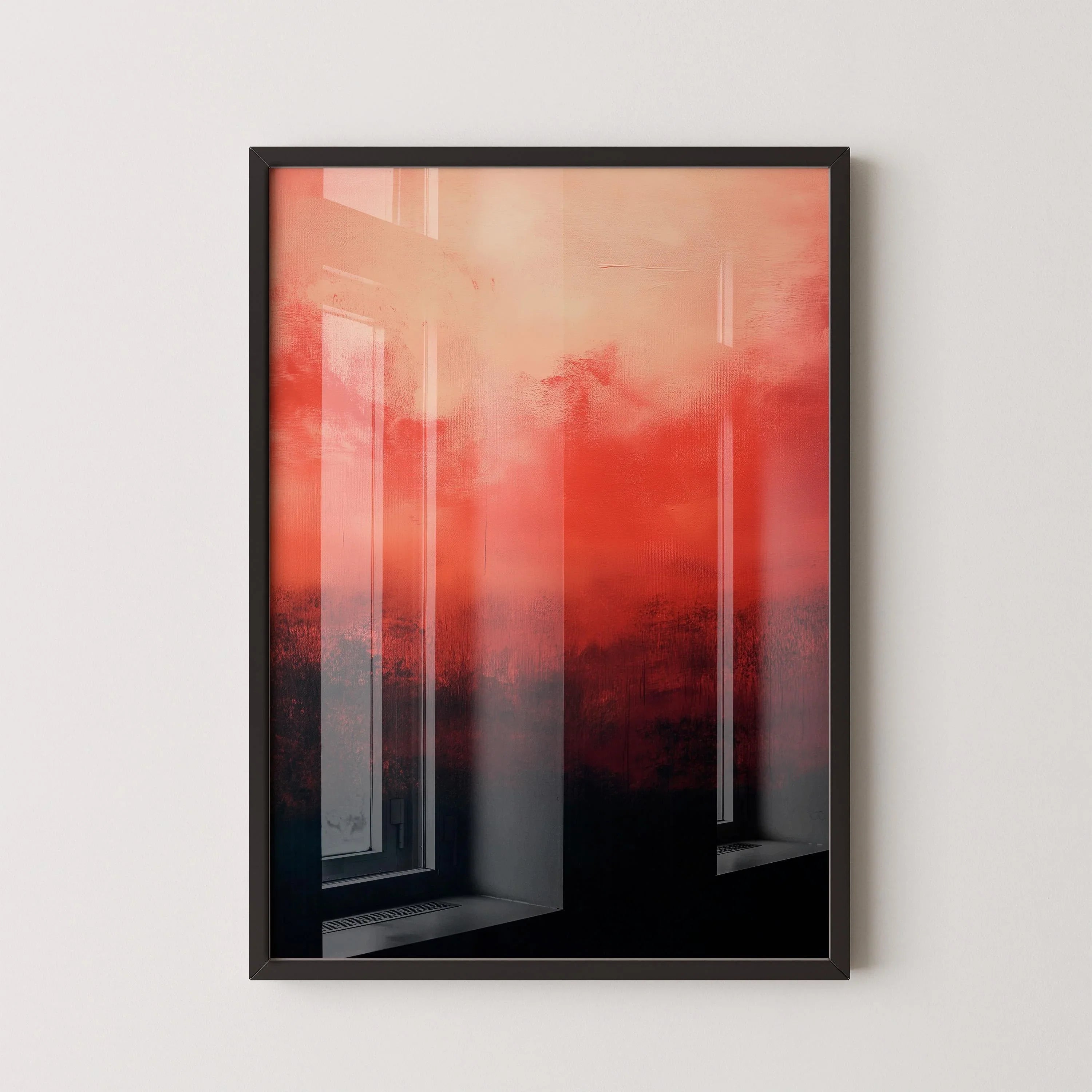 After Mark Rothko - Black and Red (Colour Field: AI) | Modern Abstract Art