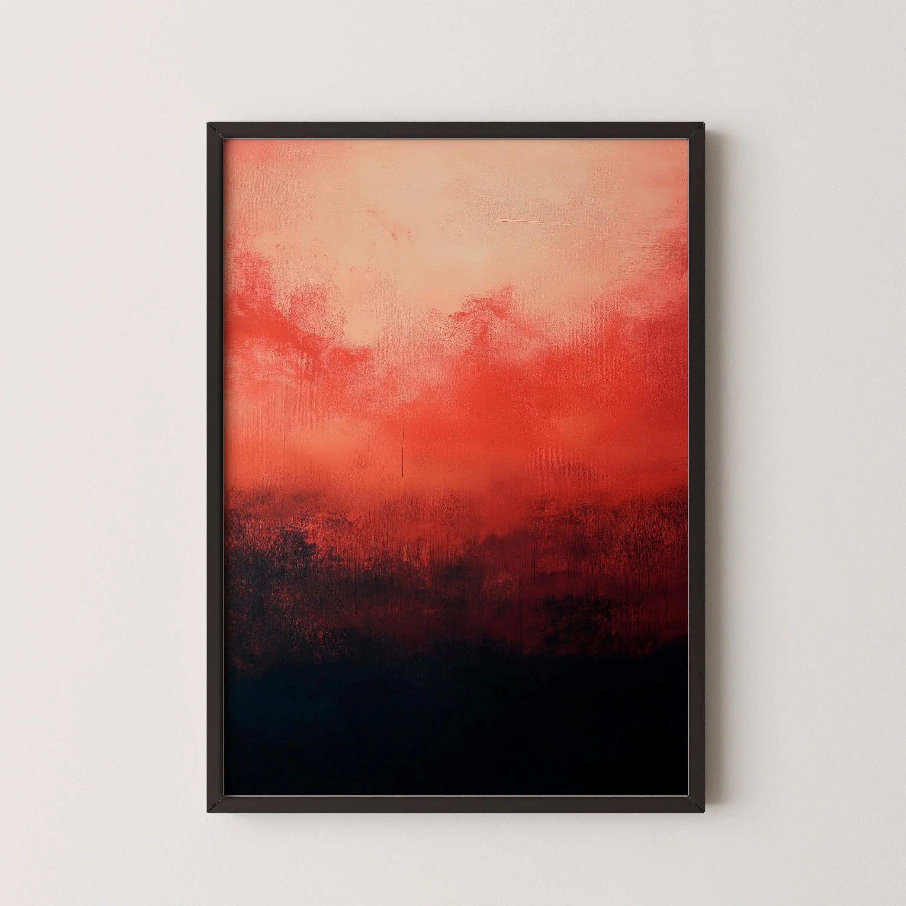 After Mark Rothko - Black and Red (Colour Field: AI) | Modern Abstract Art (Available handframed or unframed) - 9ArtPrints