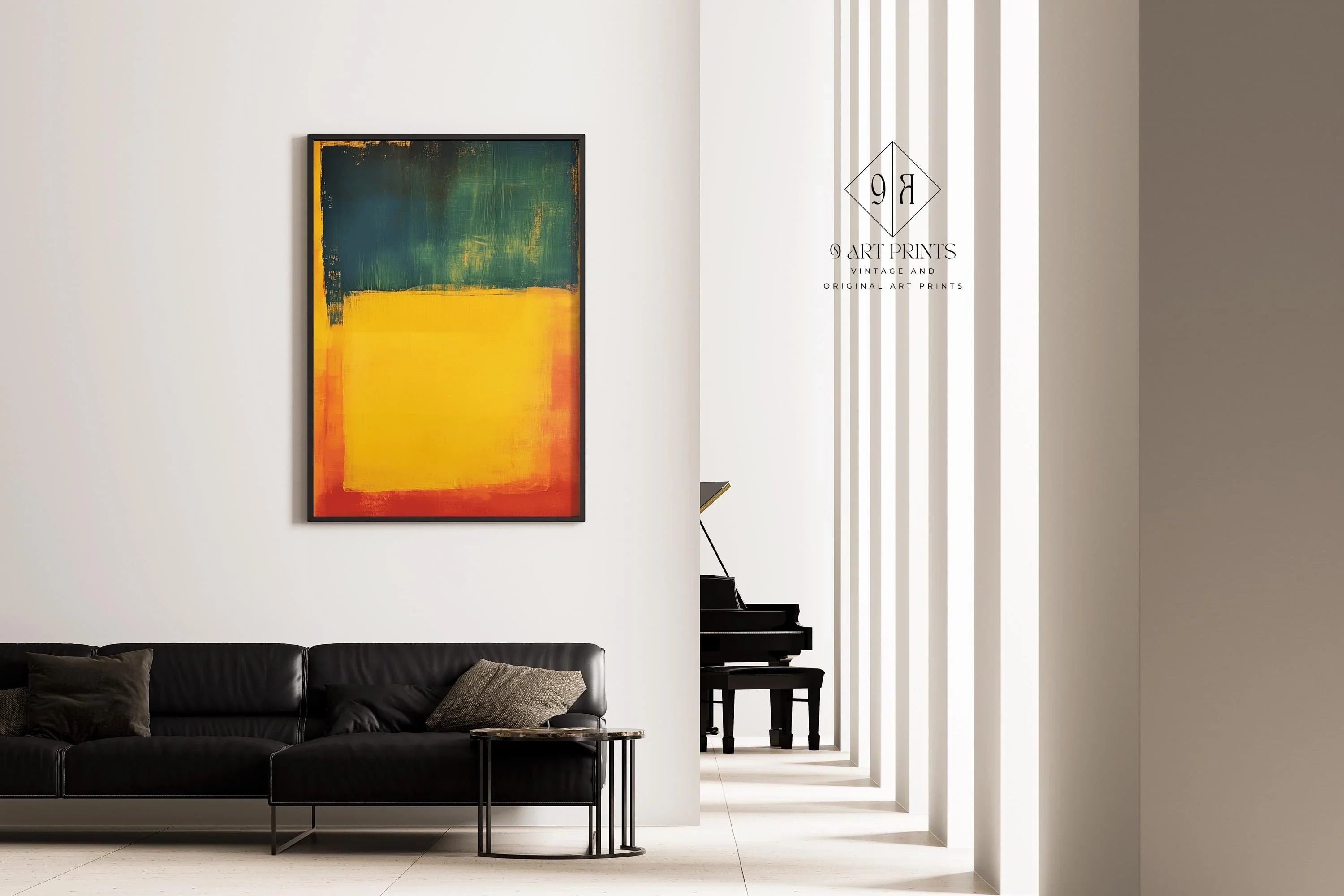 After Mark Rothko - Blue Yellow Red (Colour Field: AI) | Modern Abstract Art (Available handframed or unframed) - 9ArtPrints