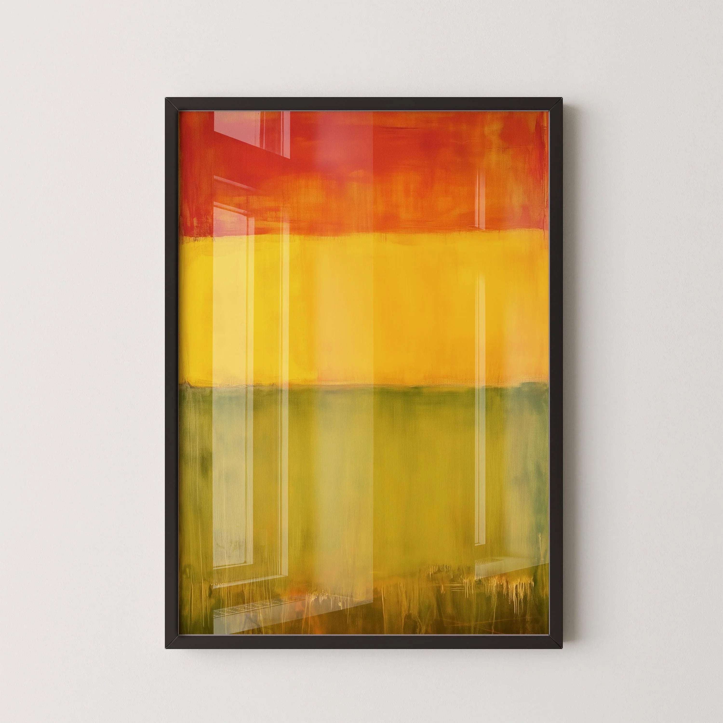 After Mark Rothko - Green Yellow Red (Colour Field: AI) | Modern Abstract Art