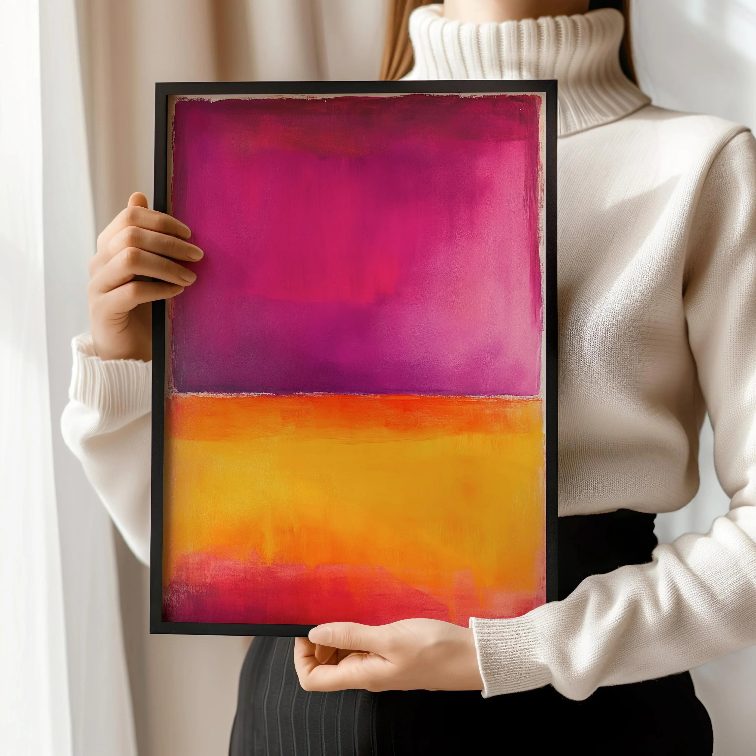 After Mark Rothko - Orange and Purple (Colour Field: AI) | Modern Abstract Art