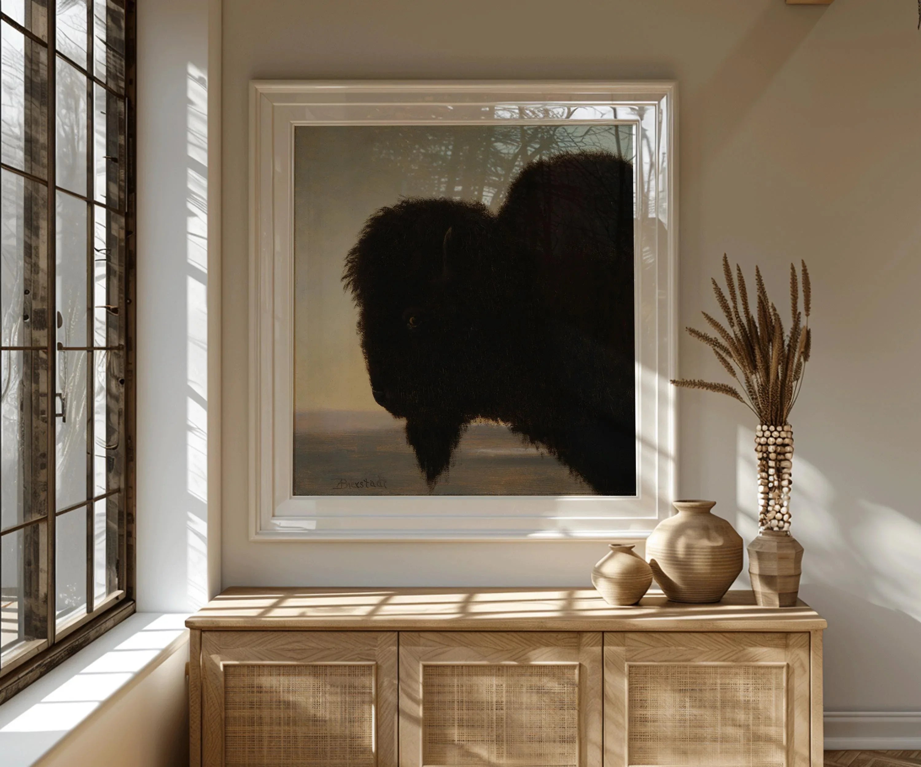 Albert Bierstadt - Buffalo | Famous Vintage Painting (available handframed or unframed) 1x1 - 9ArtPrints