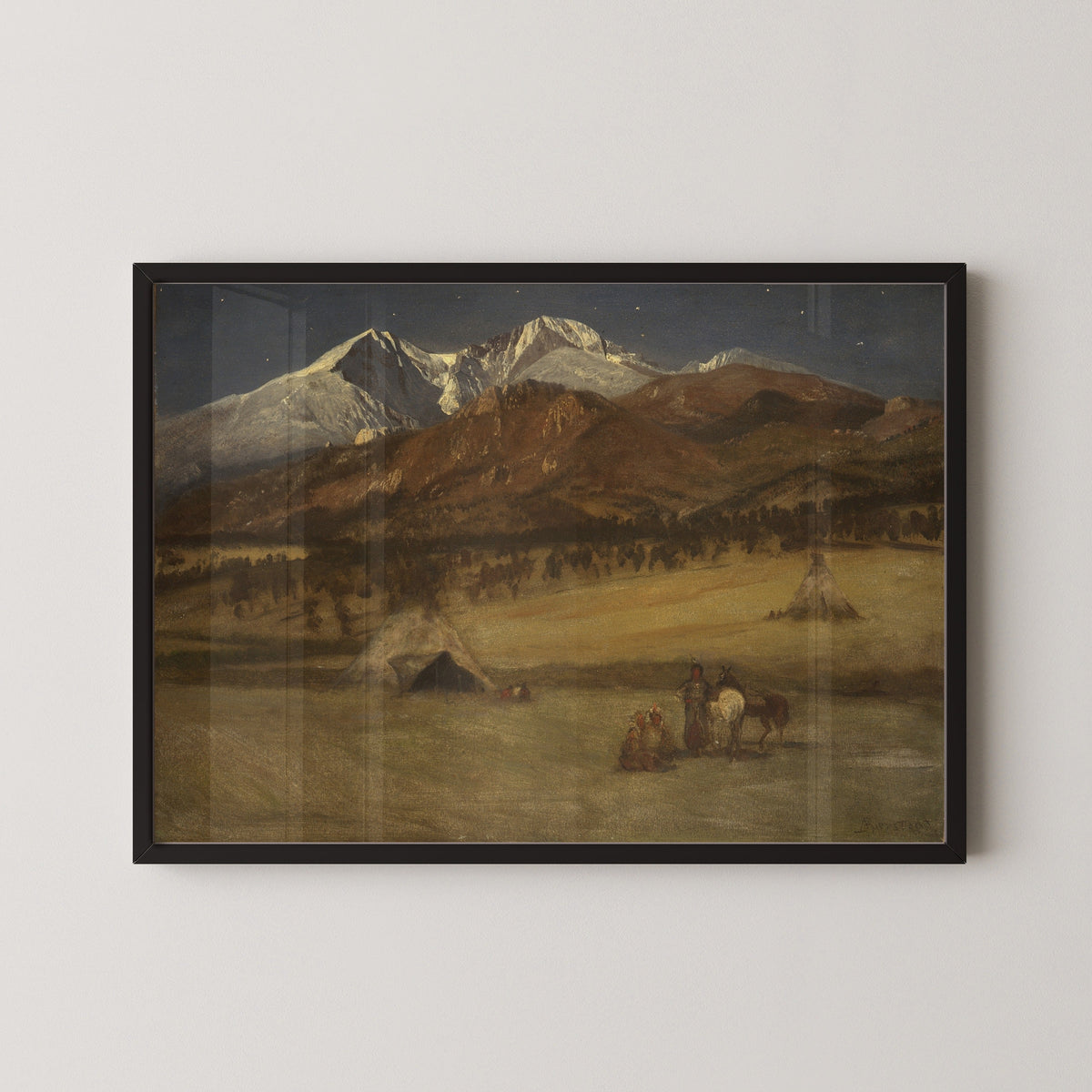 Albert Bierstadt — Indian Encampment – Evening | Landscape Fine Art Print - 9ArtPrints
