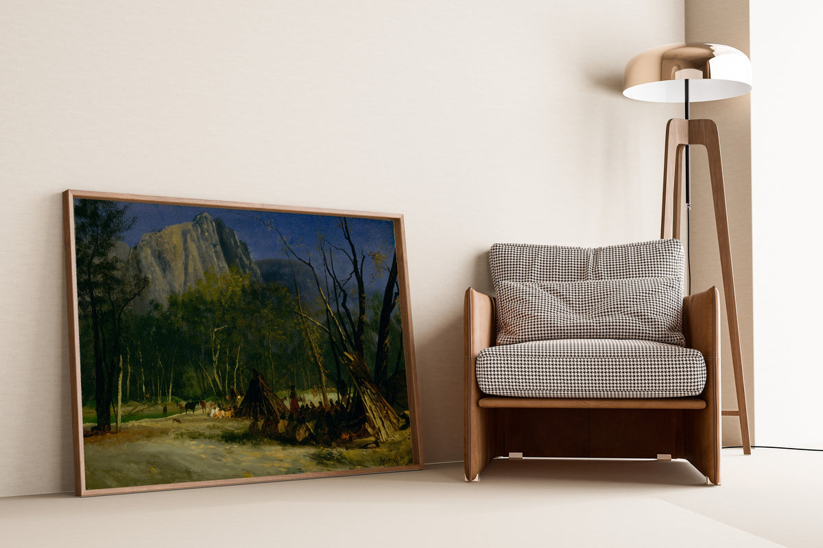 Albert Bierstadt — Indians in Council, California | Landscape Fine Art Print - 9ArtPrints