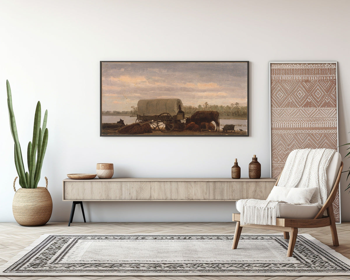 Albert Bierstadt — Nooning on the Platte | Landscape Fine Art Print - 9ArtPrints