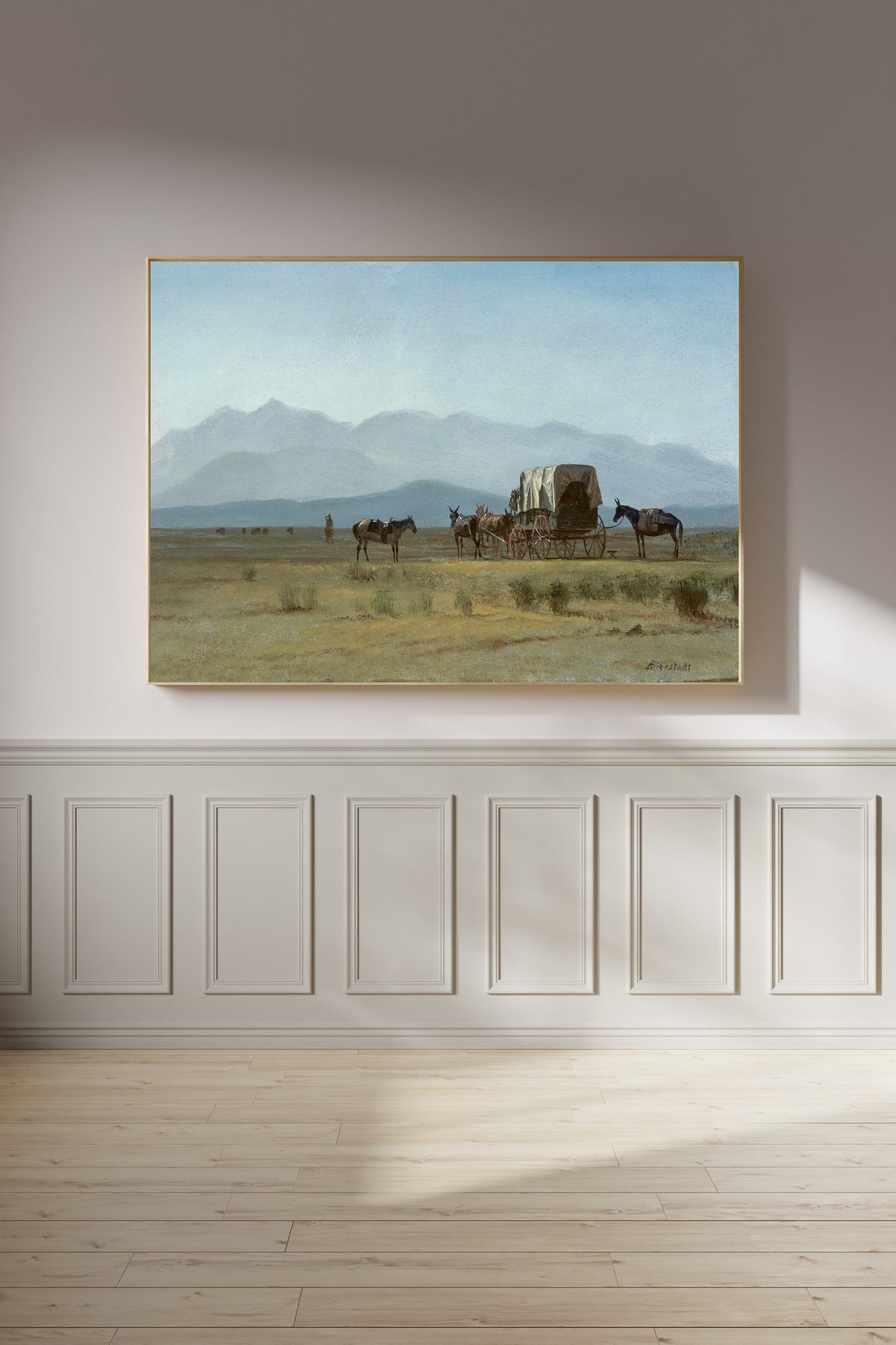 Albert Bierstadt — Surveyor's Wagon in the Rockies | Landscape Fine Art Print - 9ArtPrints