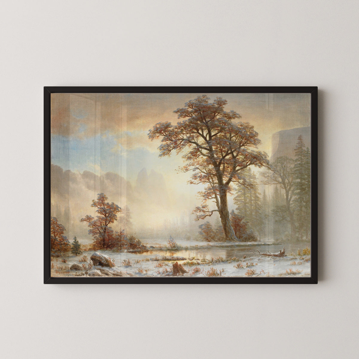 Albert Bierstadt — Valley of the Yosemite — First Snowfall of the Year | Landscape Fine Art Print - 9ArtPrints