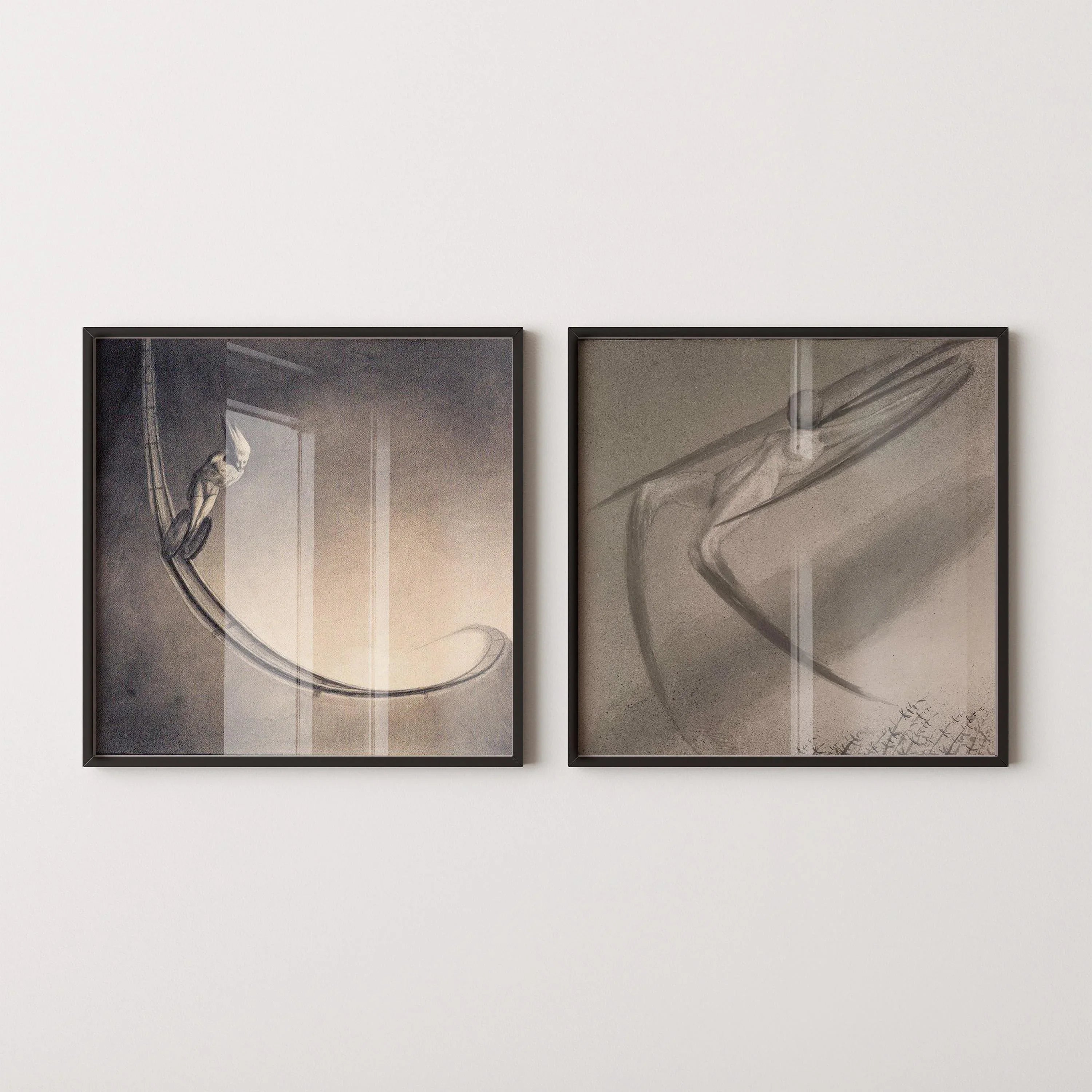 Alfred Kubin - Man and Every Night a Dream Visits Us | Vintage Surreal Symbolist Art (available handframed or unframed) 1x1 - 9ArtPrints