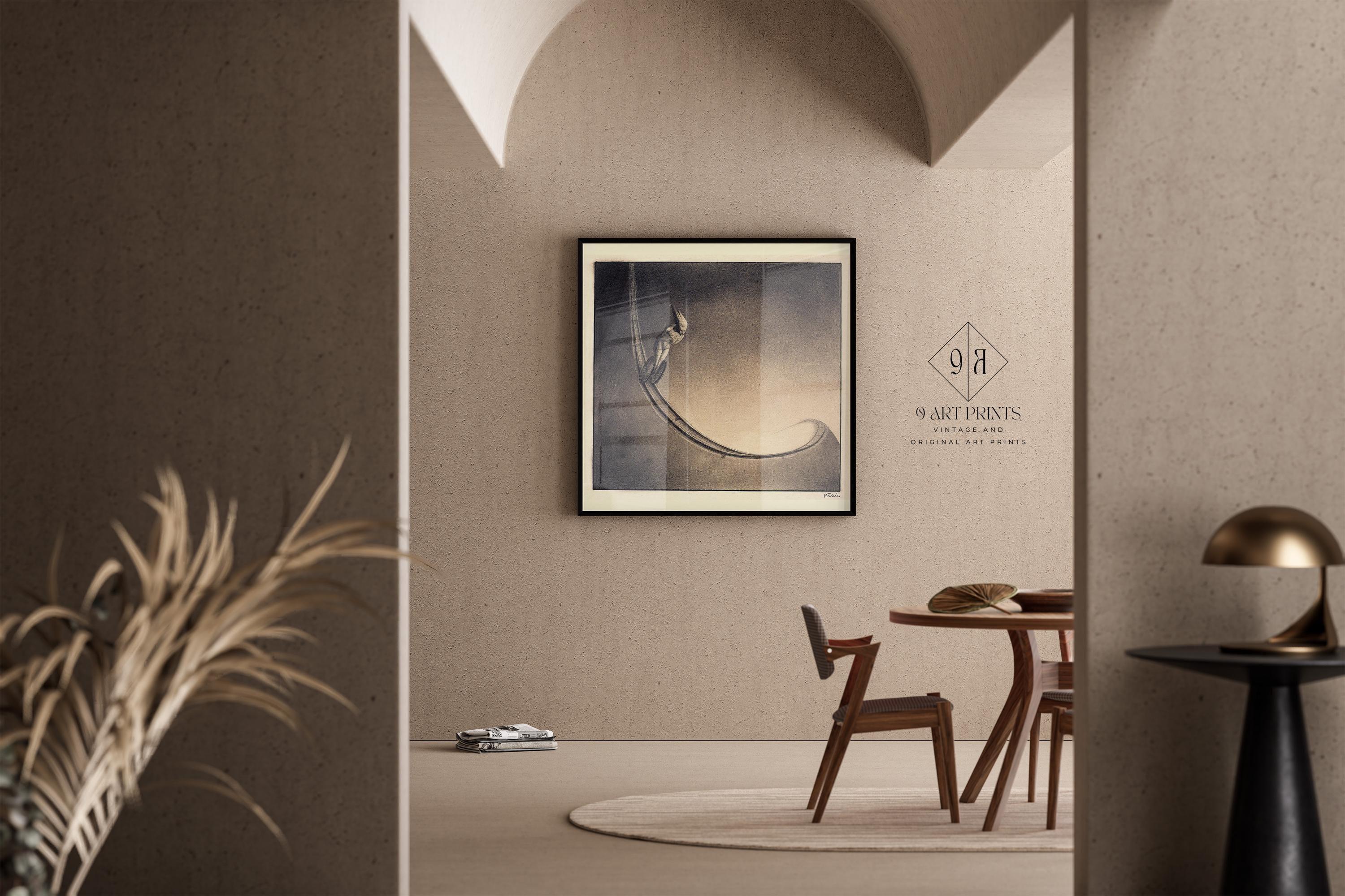 Alfred Kubin - Man | Famous Surreal Symbolist Monochrome Sketch Art (available handframed or unframed) 1x1 - 9ArtPrints