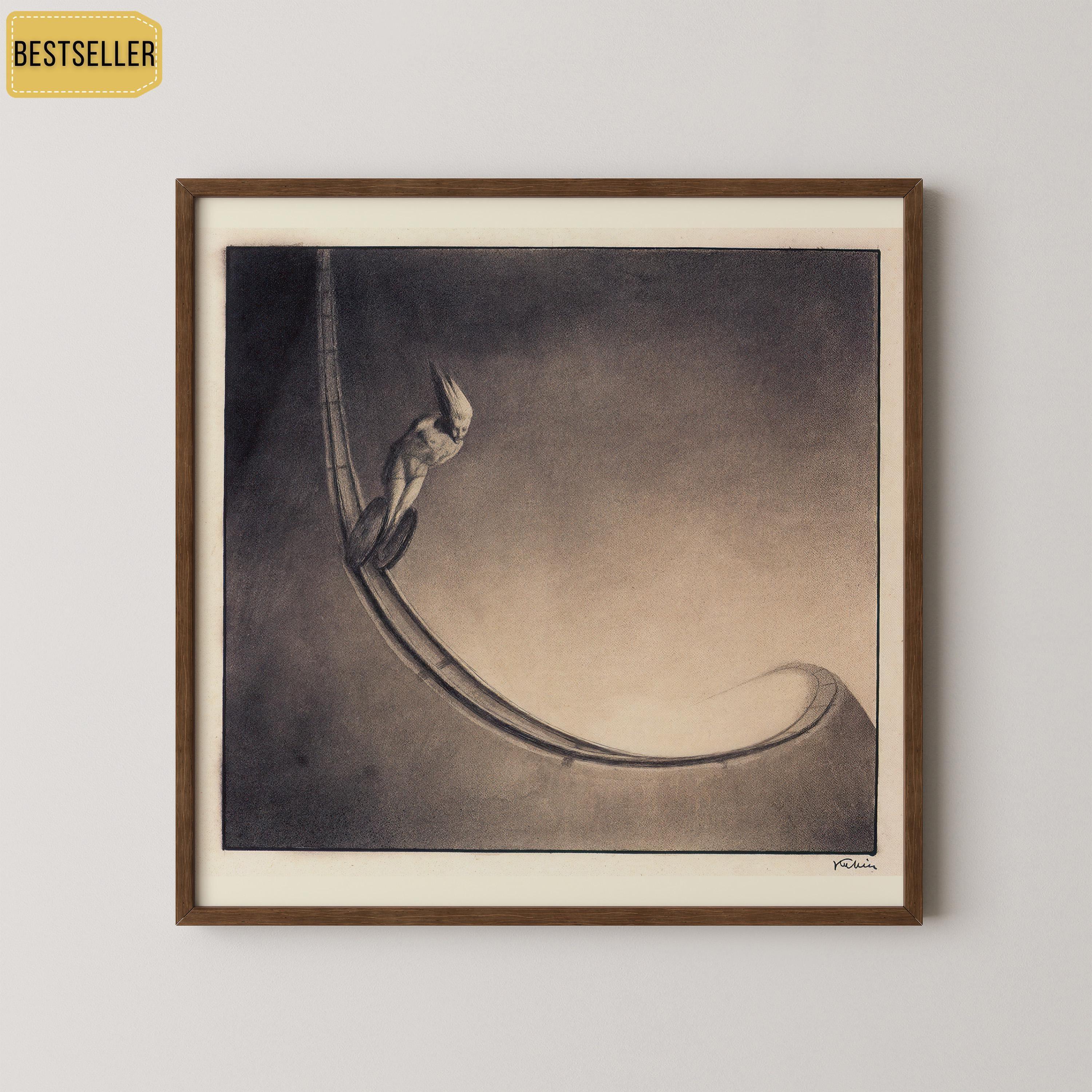 Alfred Kubin - Man | Famous Surreal Symbolist Monochrome Sketch Art (available handframed or unframed) 1x1 - 9ArtPrints