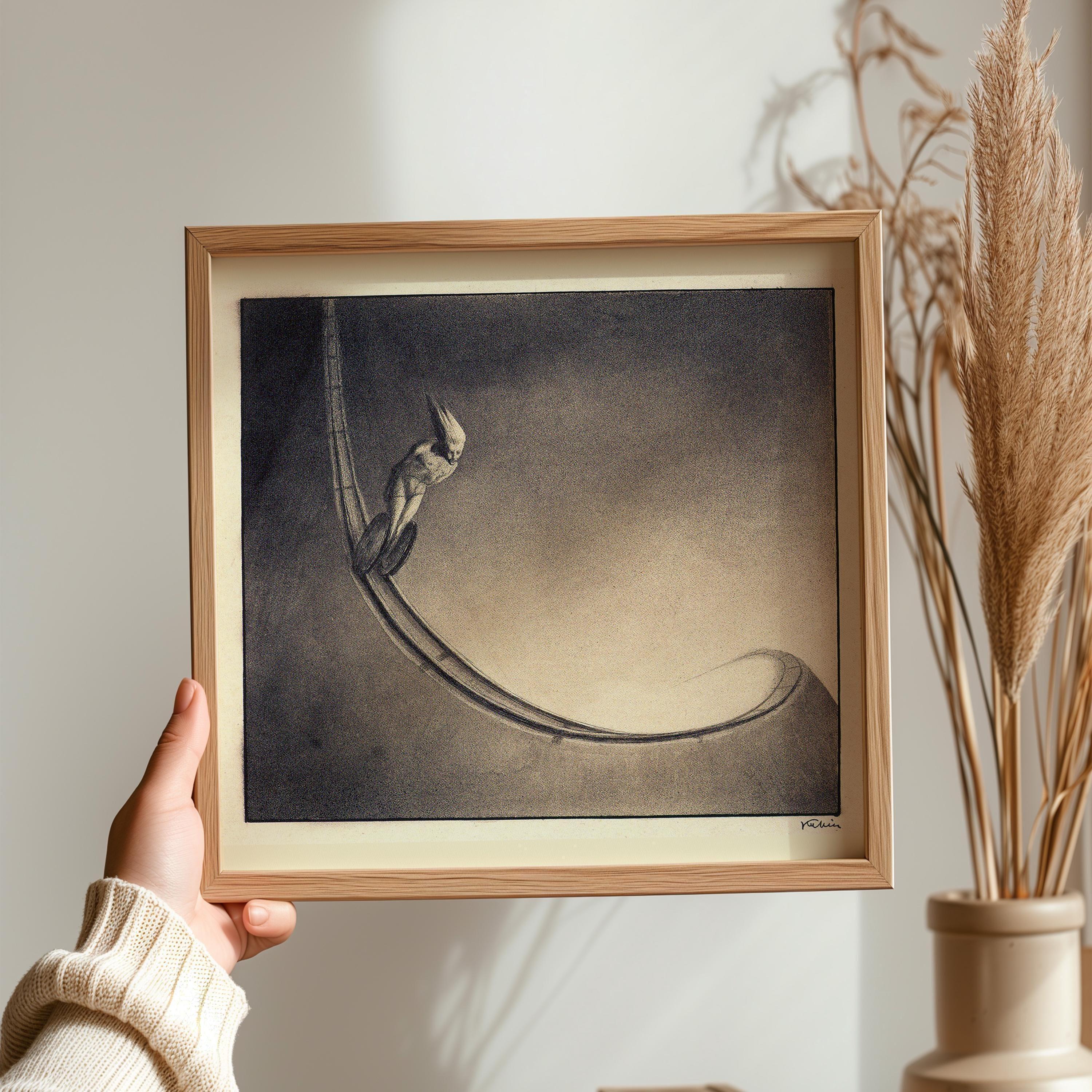 Alfred Kubin - Man | Famous Surreal Symbolist Monochrome Sketch Art (available handframed or unframed) 1x1 - 9ArtPrints