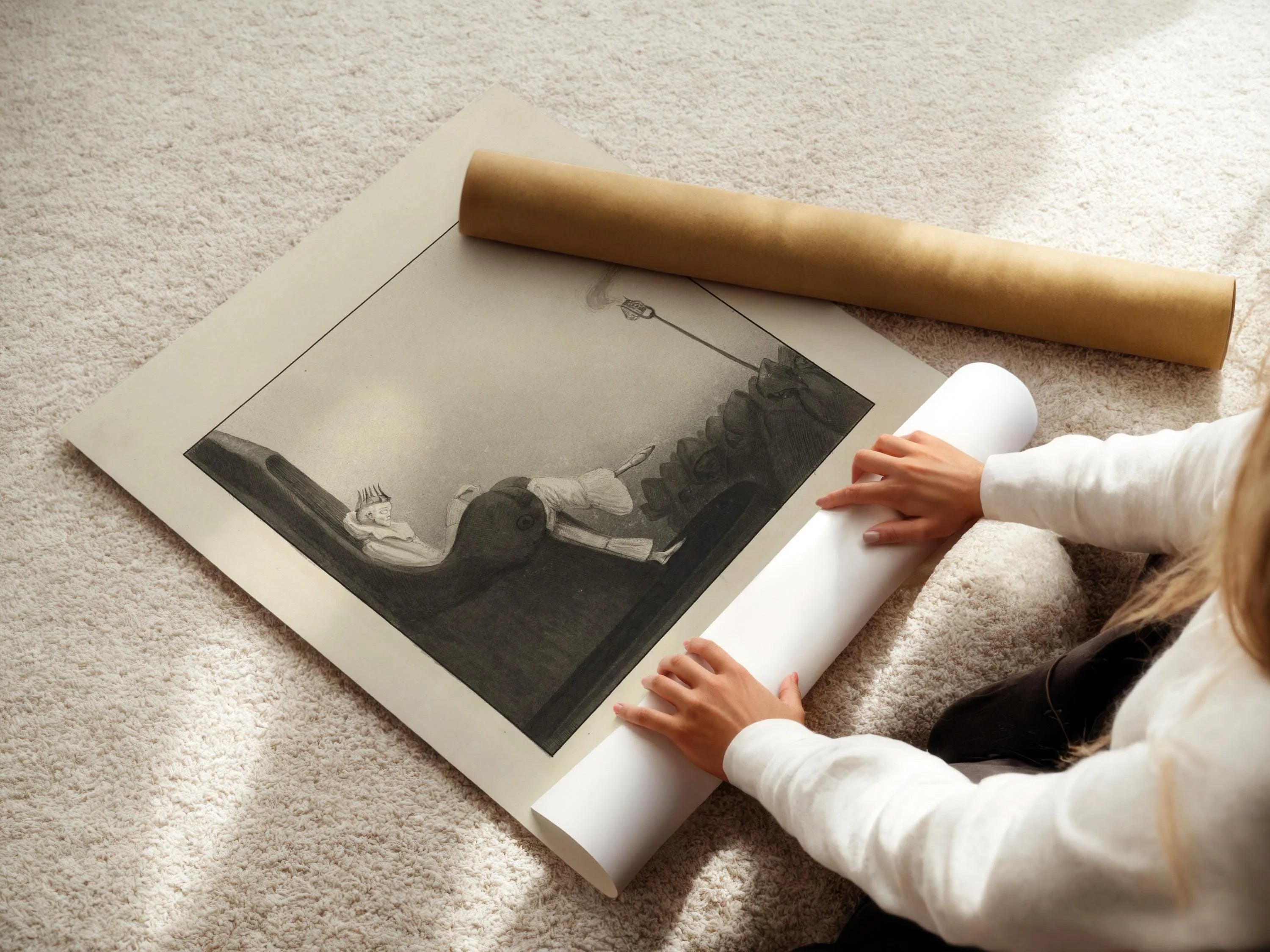 Alfred Kubin - The Last King | Symbolist Artwork | Vintage Neutral Sketch Art available framed or unframed - 9ArtPrints