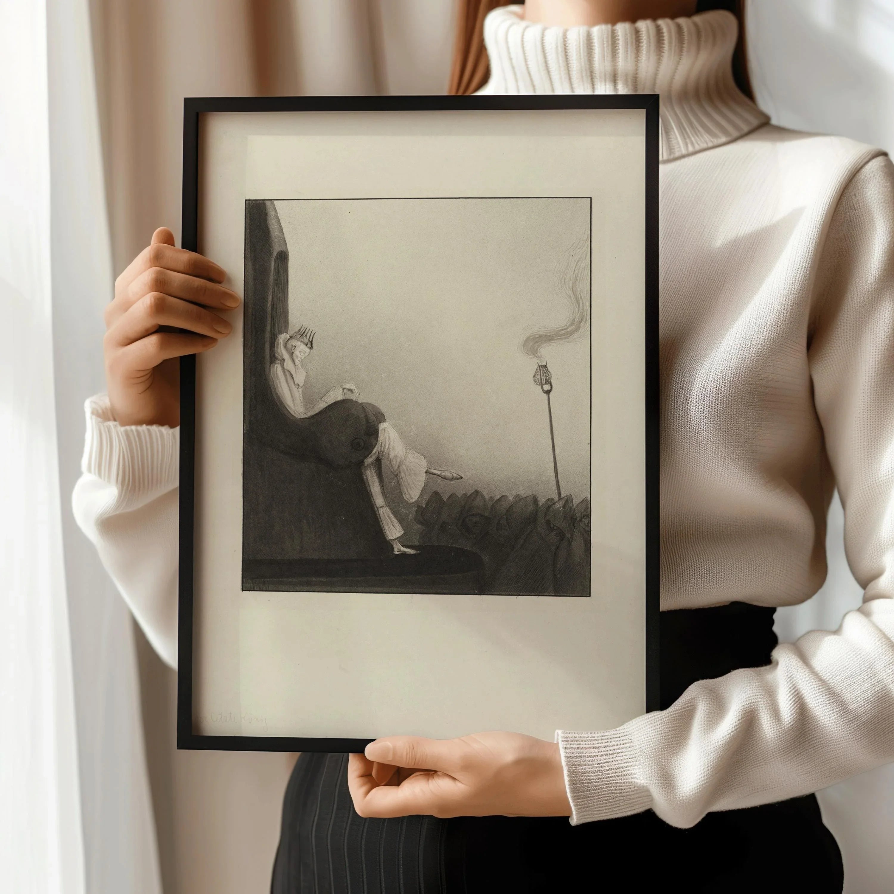 Alfred Kubin - The Last King | Symbolist Artwork | Vintage Neutral Sketch Art available framed or unframed - 9ArtPrints