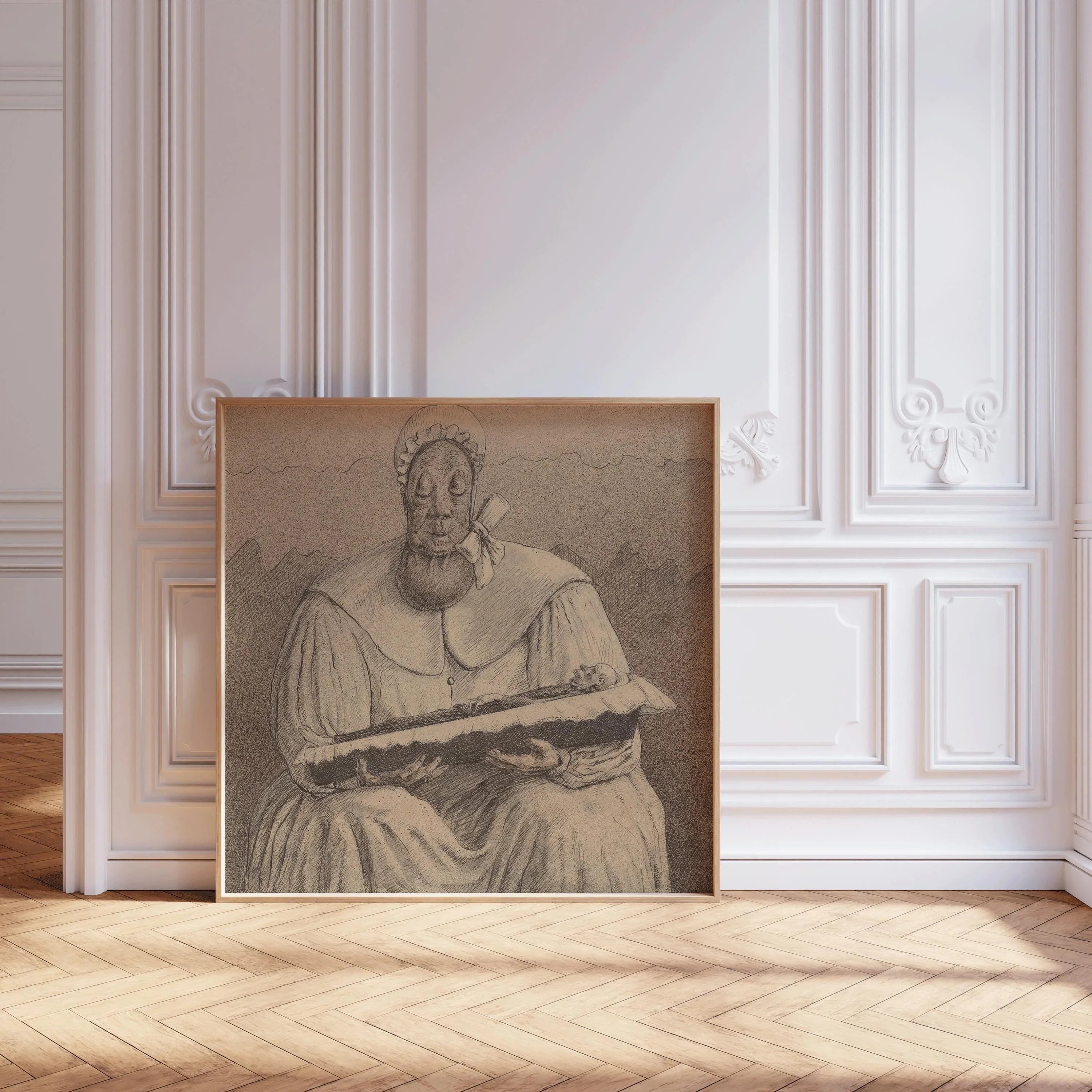 Alfred Kubin - The Last Wet Nurse | Famous Surreal Symbolist Monochrome Sketch Art (available handframed or unframed) 1x1 - 9ArtPrints