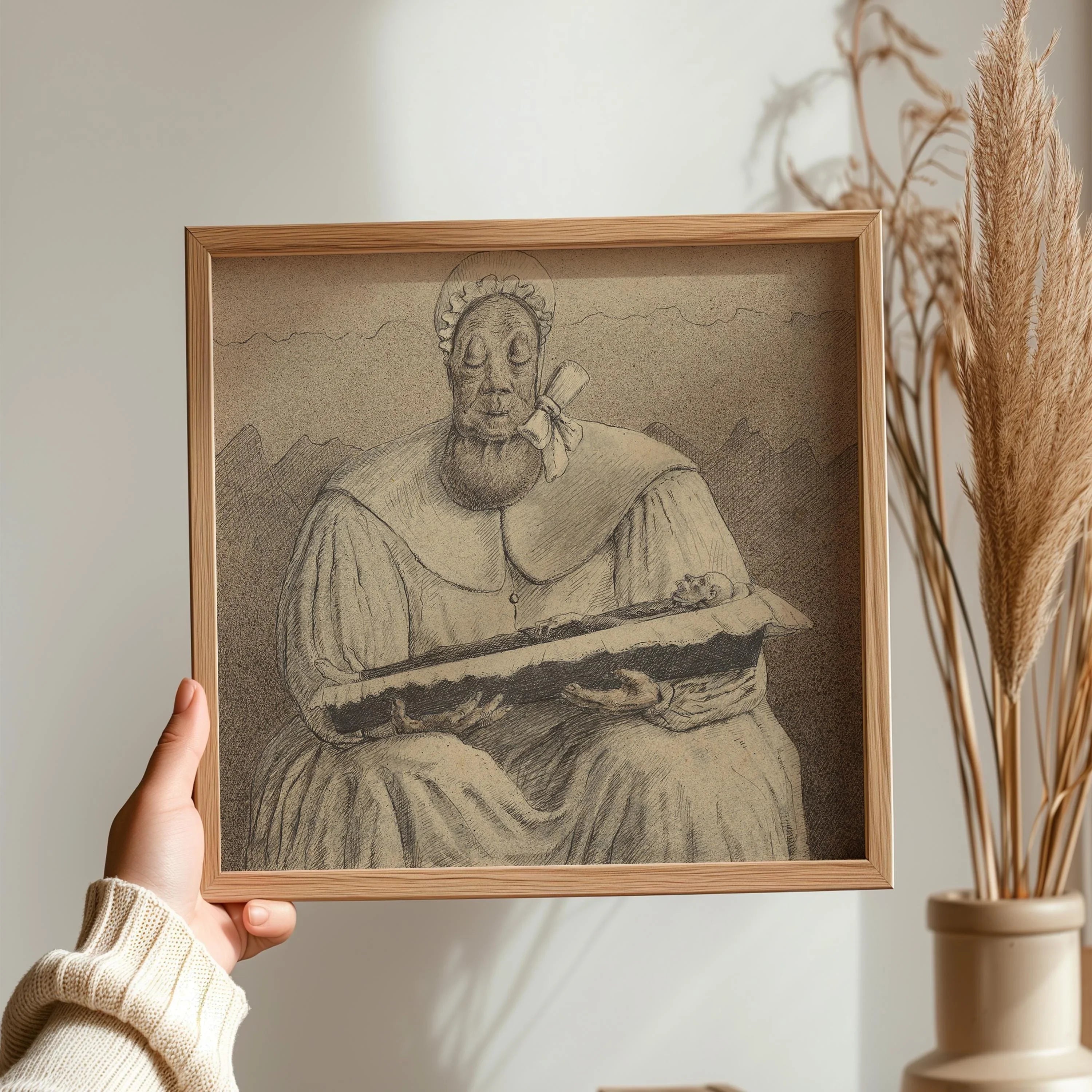 Alfred Kubin - The Last Wet Nurse | Famous Surreal Symbolist Monochrome Sketch Art (available handframed or unframed) 1x1 - 9ArtPrints