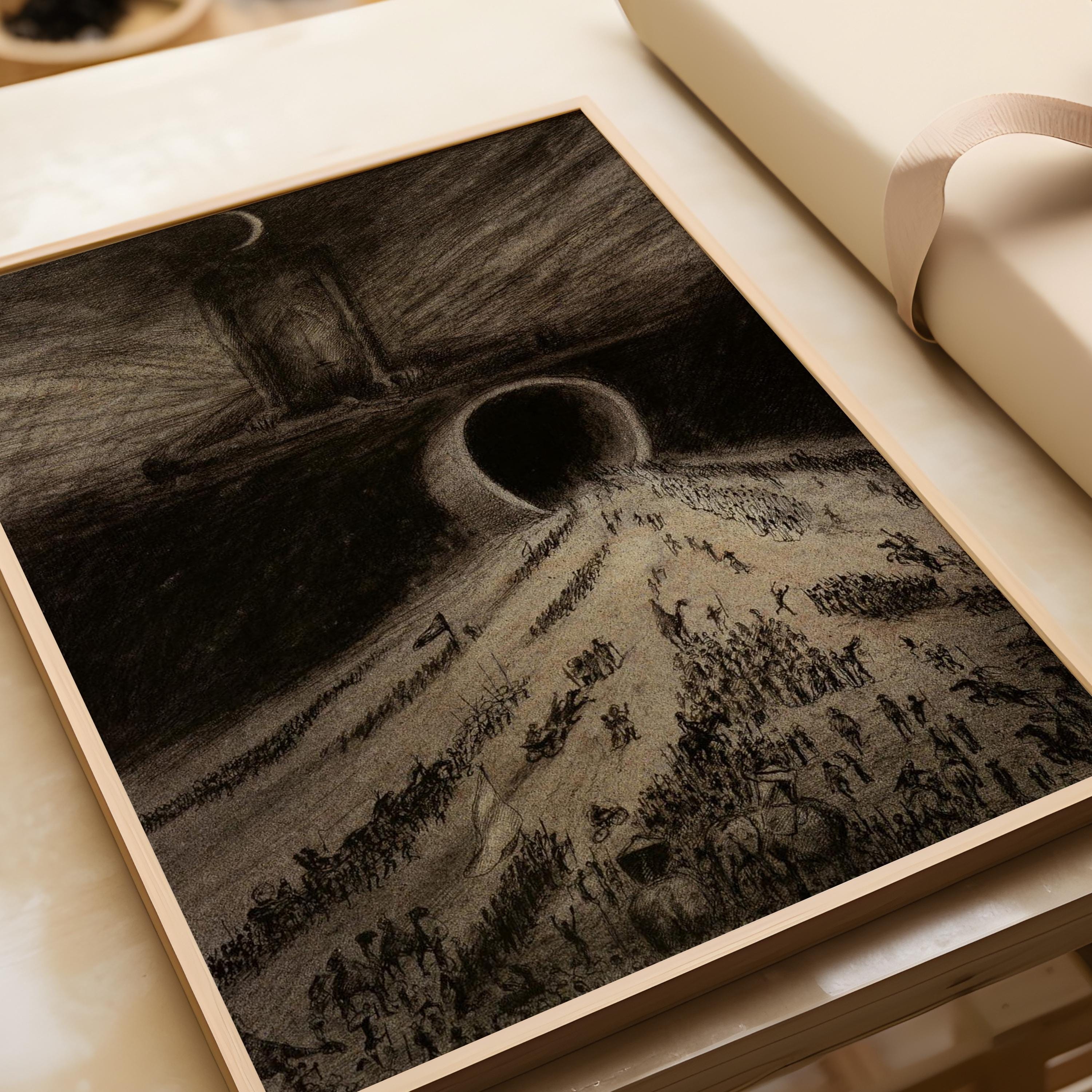 Alfred Kubin - The Way to Hell | Symbolist Artwork | Vintage Neutral Sketch Art available framed or unframed - 9ArtPrints