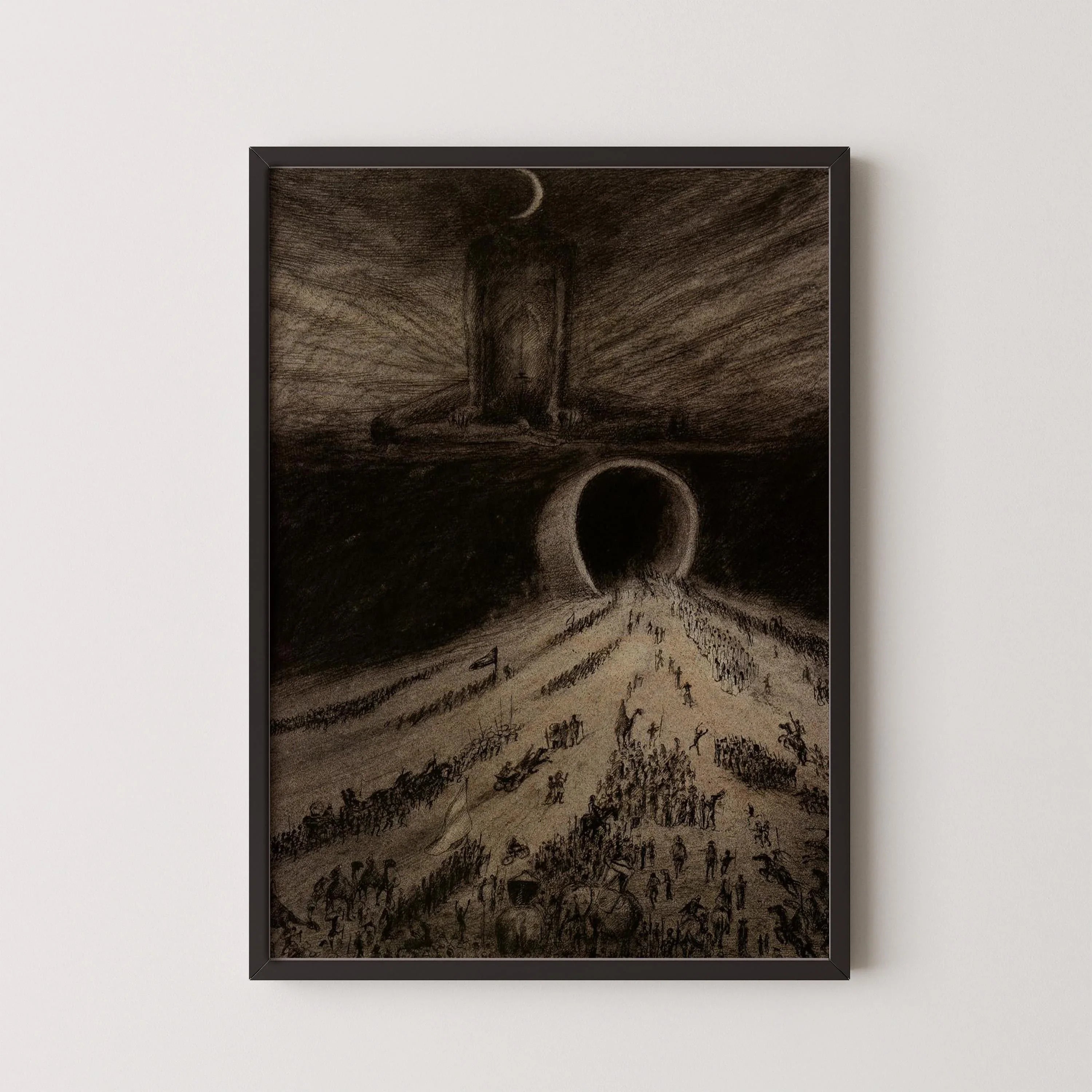 Alfred Kubin - The Way to Hell | Symbolist Artwork | Vintage Neutral Sketch Art available framed or unframed - 9ArtPrints